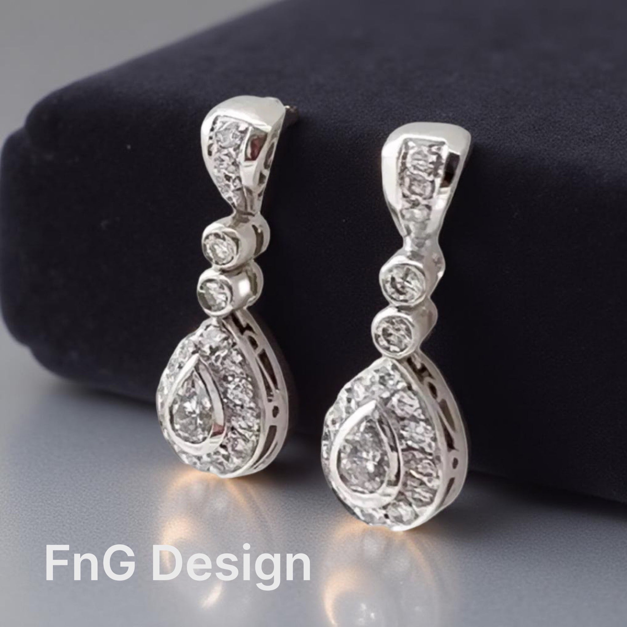1.15 TCW Diamonds VS2-SI1 18K White Gold Earrings