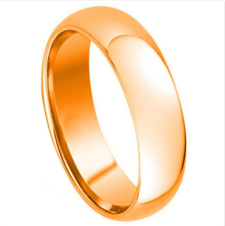 Rose Gold Tungsten Carbide 7mm ion Plating Domed hi-Polished Ring