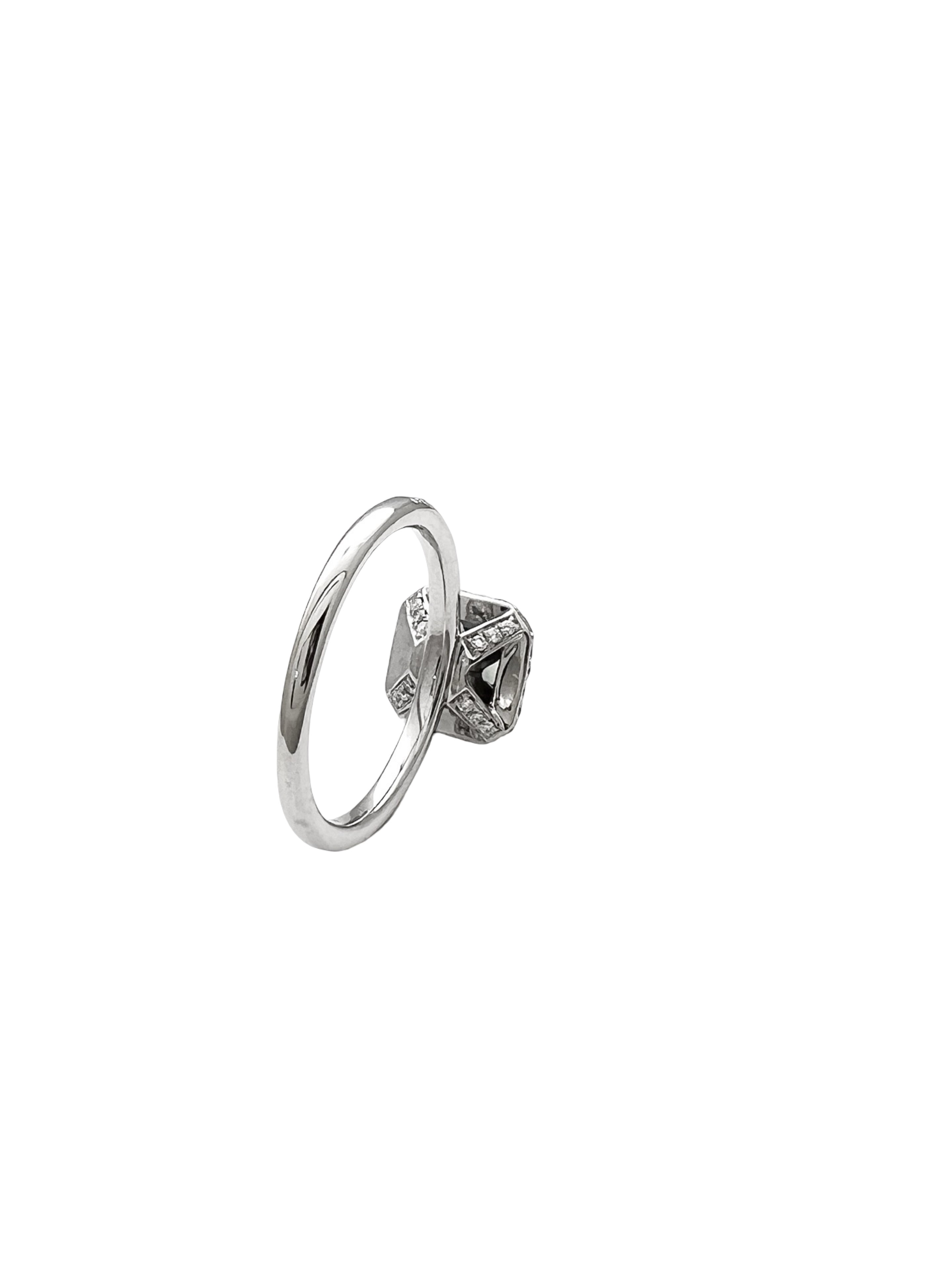 1.12 Carats Madagascar Sapphire No Heat (Certified) & 0.54 Carats Diamonds Set In 14 Karat White Gold Ring
