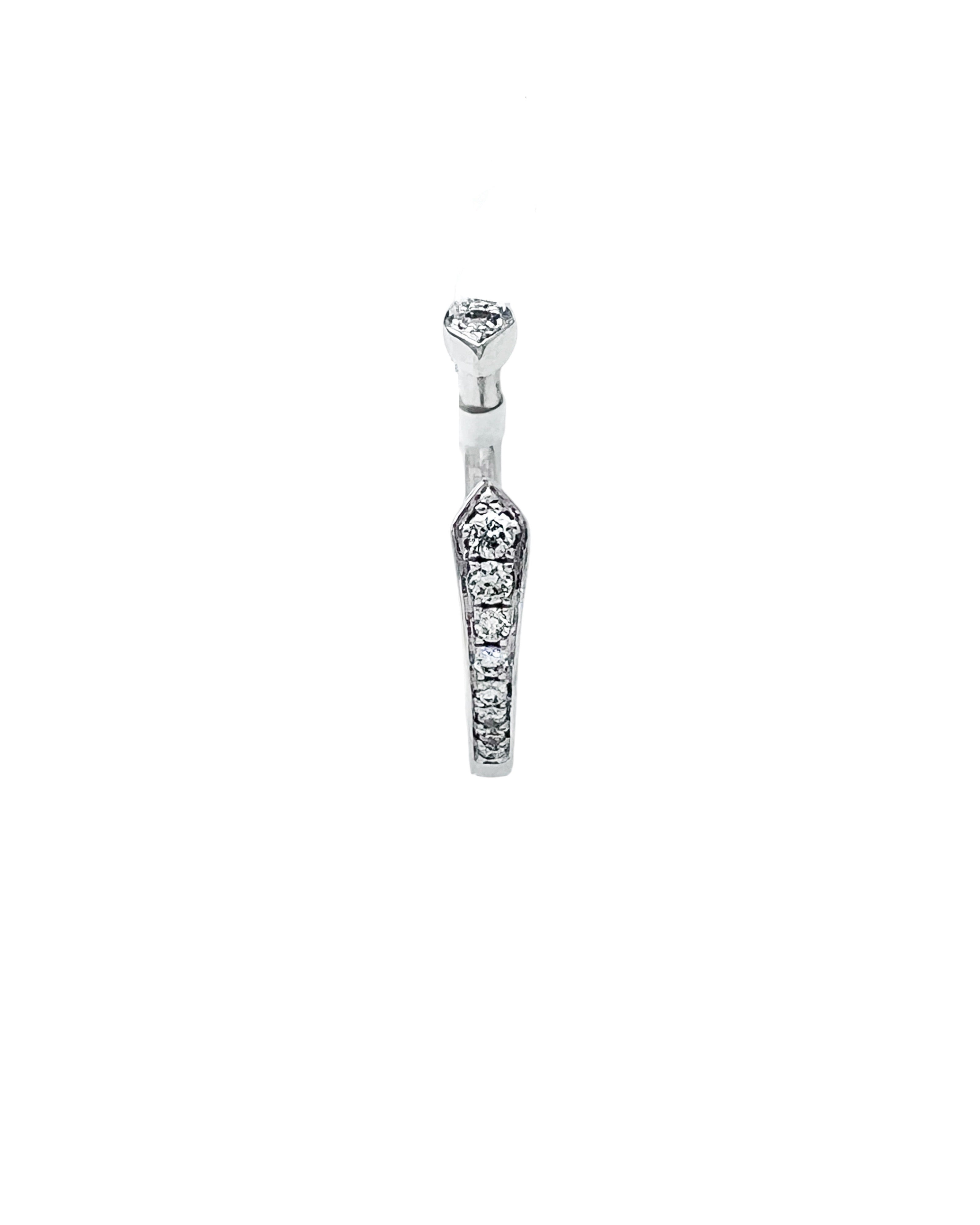 O.17 Carats Diamond Set In 14 Karat White Gold Gap Band