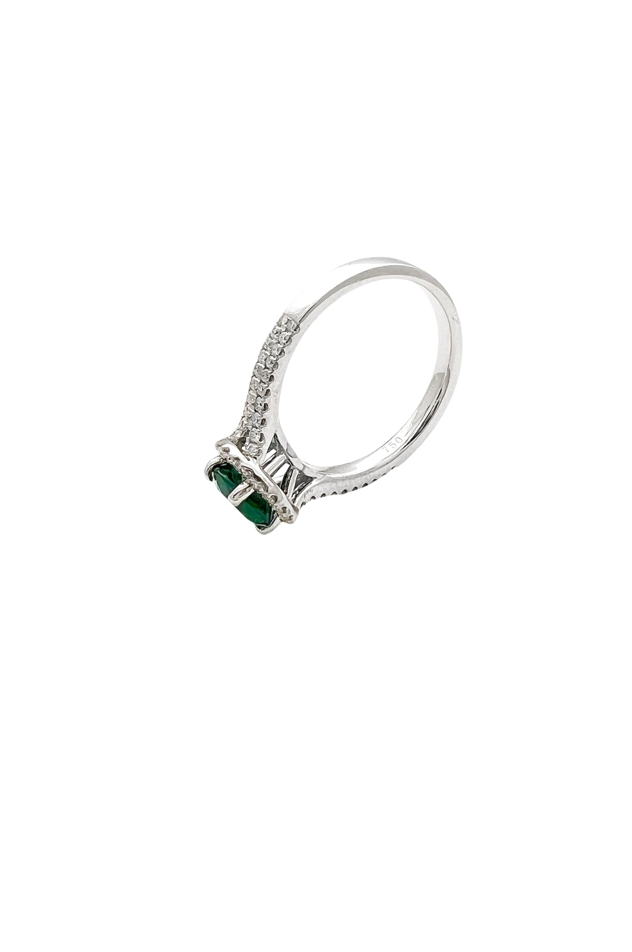 0.84 Carats Colombian Emerald “Trapiche” No-Oil (Certified) & 0.52 Carats Diamonds VS2 Set In 18 Karat White Gold Ring