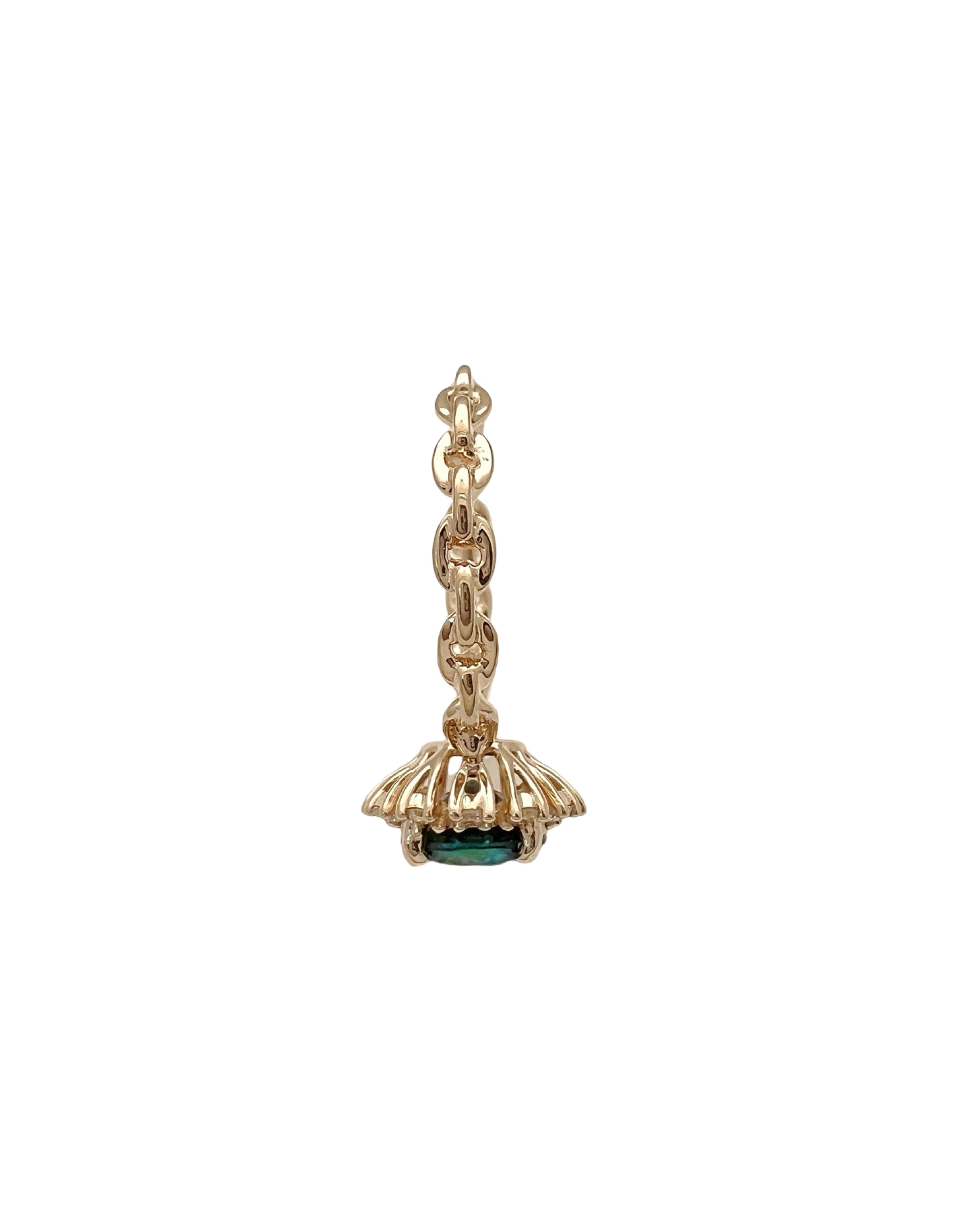 1.79 Carats Ceylon Sapphire (Certified) & 0.31 Carats Diamonds VS2 Set In 14K Yellow Gold Ring