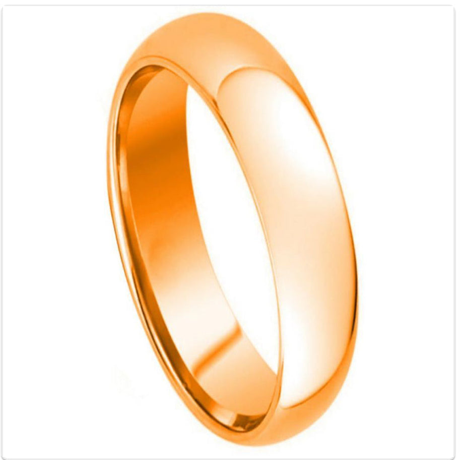 Rose Gold Tungsten Carbide 5mm ion Plating Domed hi-Polished Ring