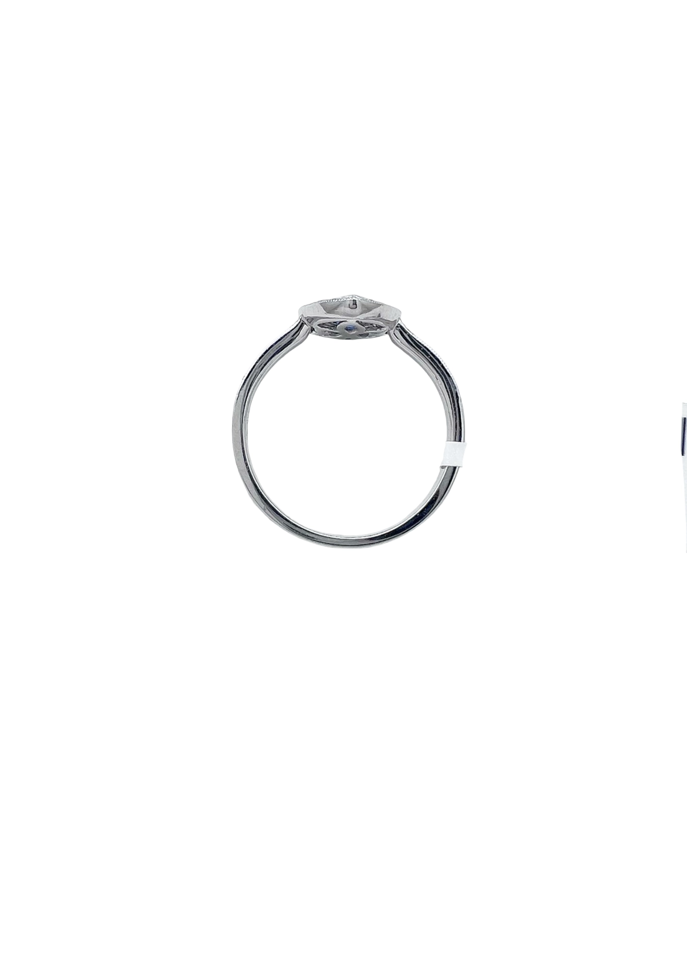 0.28 Carats Diamond VS2 & 0.44 Carats Blue Sapphire Set In 14 Karat White Gold Ring