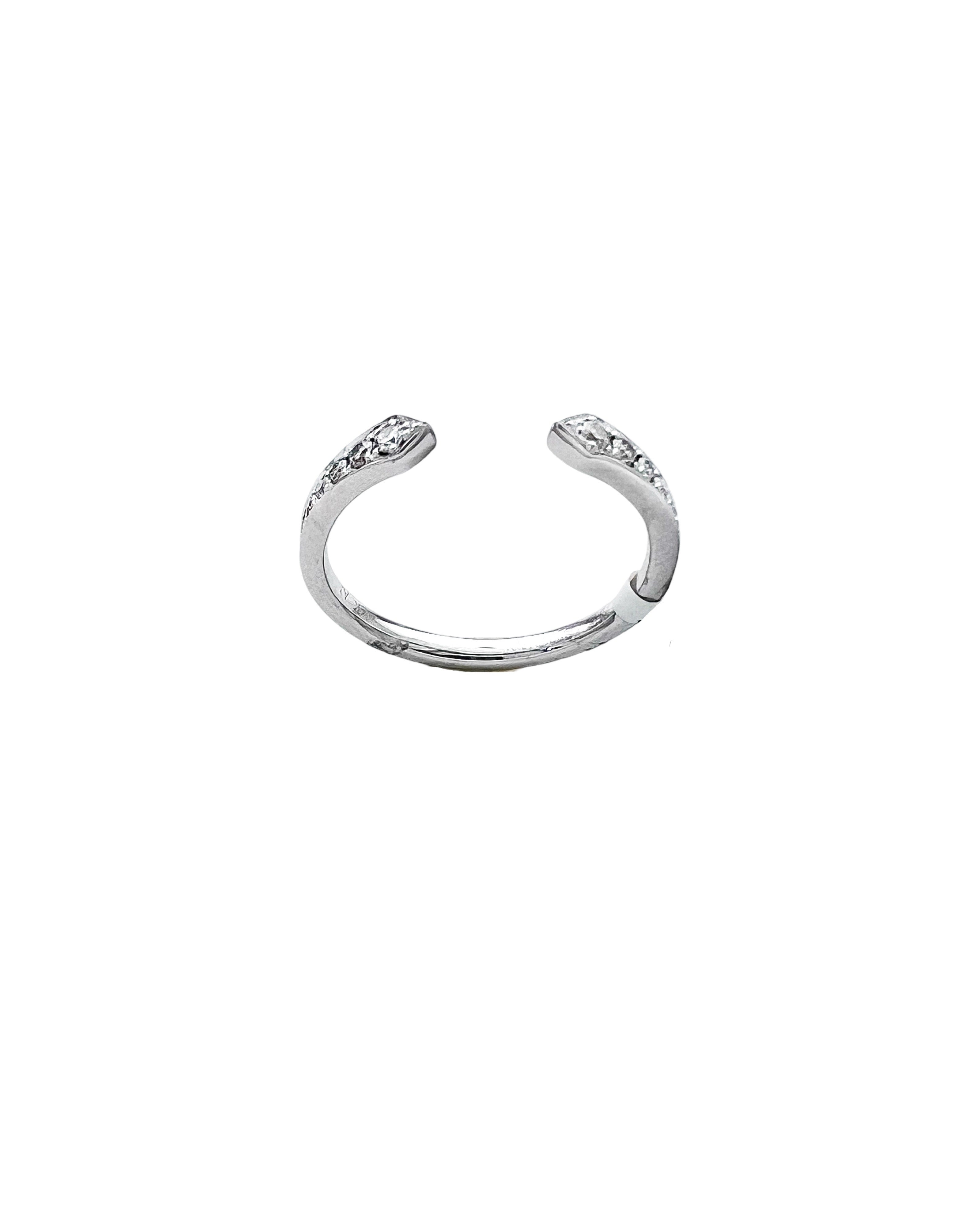O.17 Carats Diamond Set In 14 Karat White Gold Gap Band