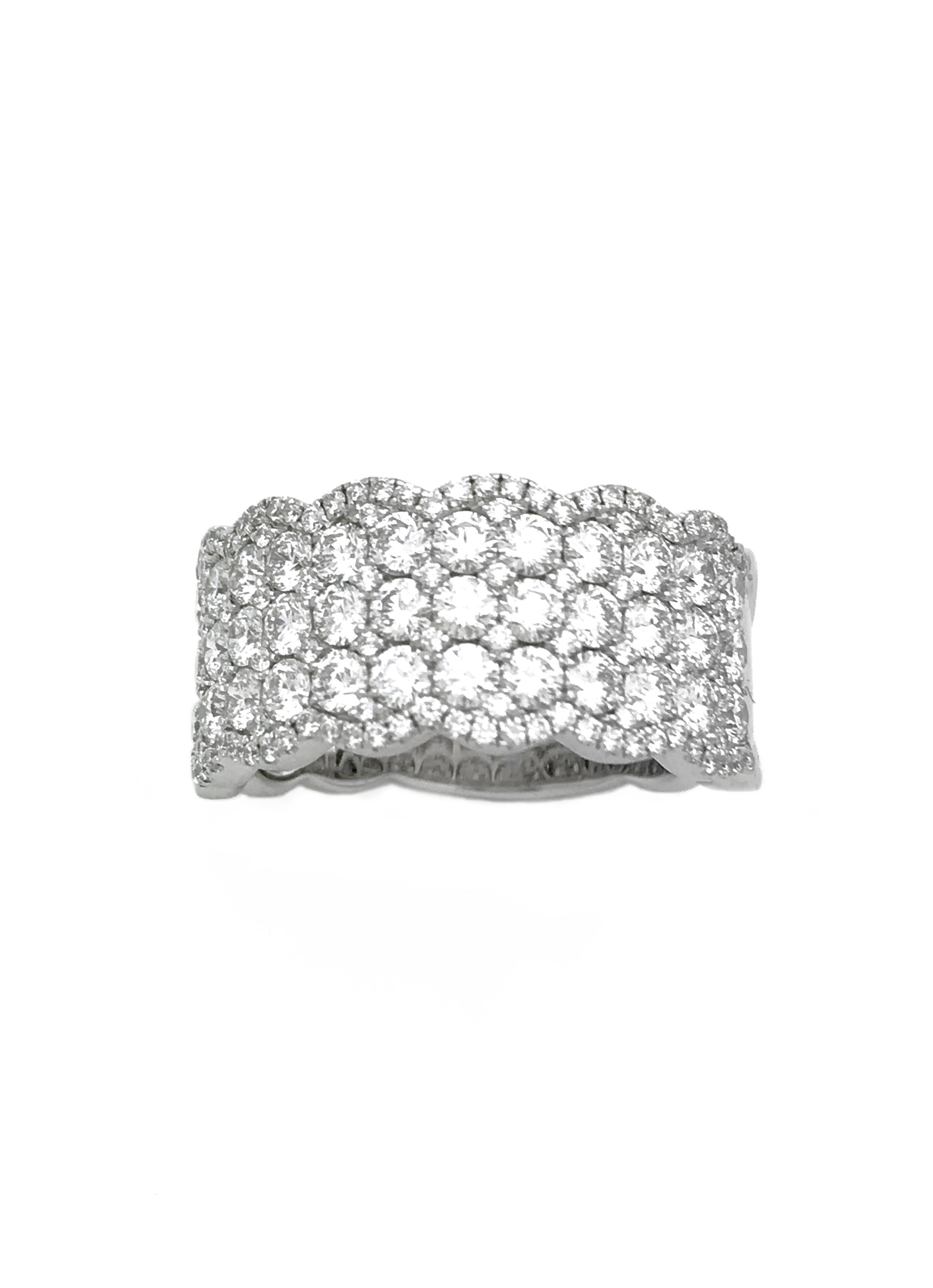 2.85 Total Carat Weight Diamonds 14K White Gold Anniversary-Engagement Ring
