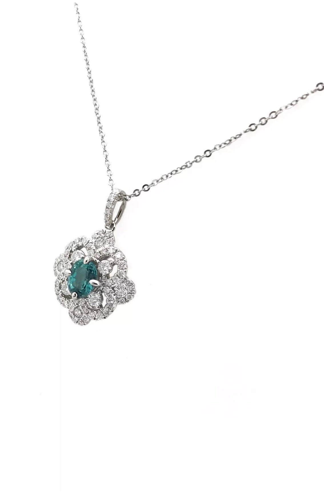 1.14 Carats Alexandrite W/ 1.00 Carats Diamonds (GIA Cert) 18K White Gold
