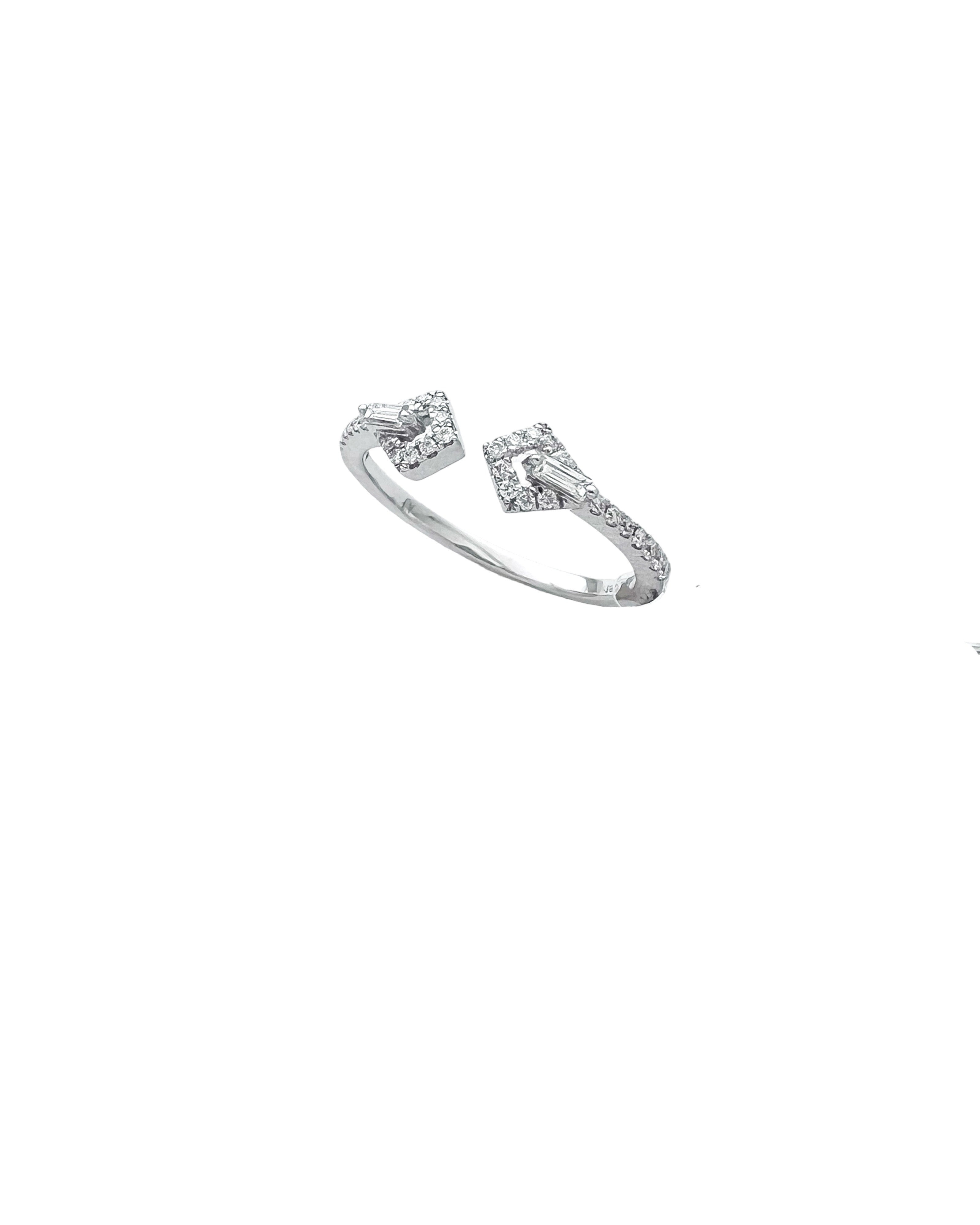 0.23 Carats Diamond VS2 Set In 14 Karat White Gold Gap Band