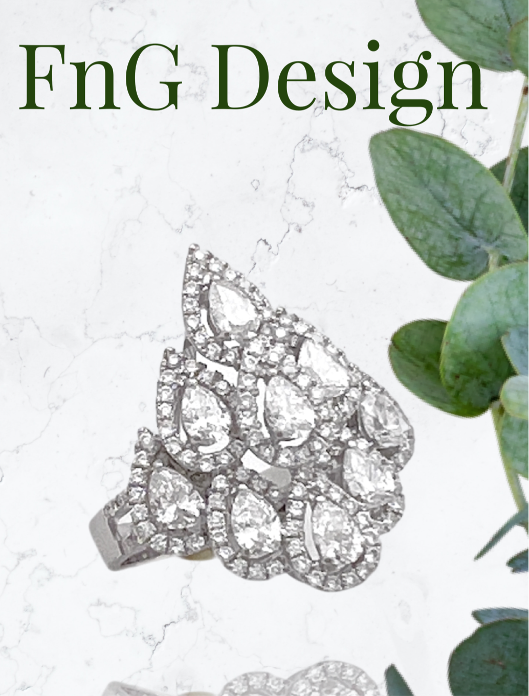 2.03 Carats Diamonds VS2 Set In 18K White Gold Ring