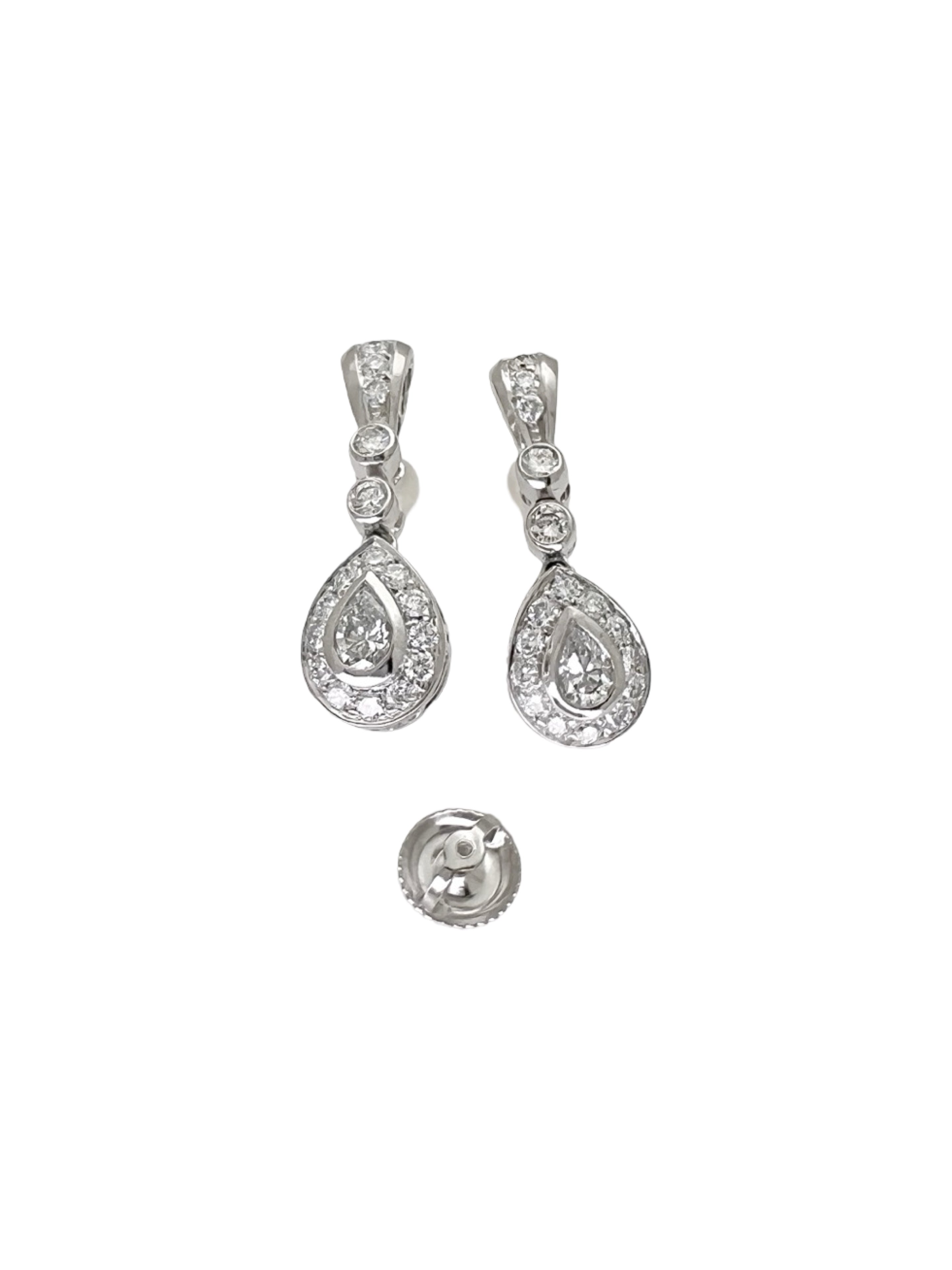 1.15 TCW Diamonds VS2-SI1 18K White Gold Earrings