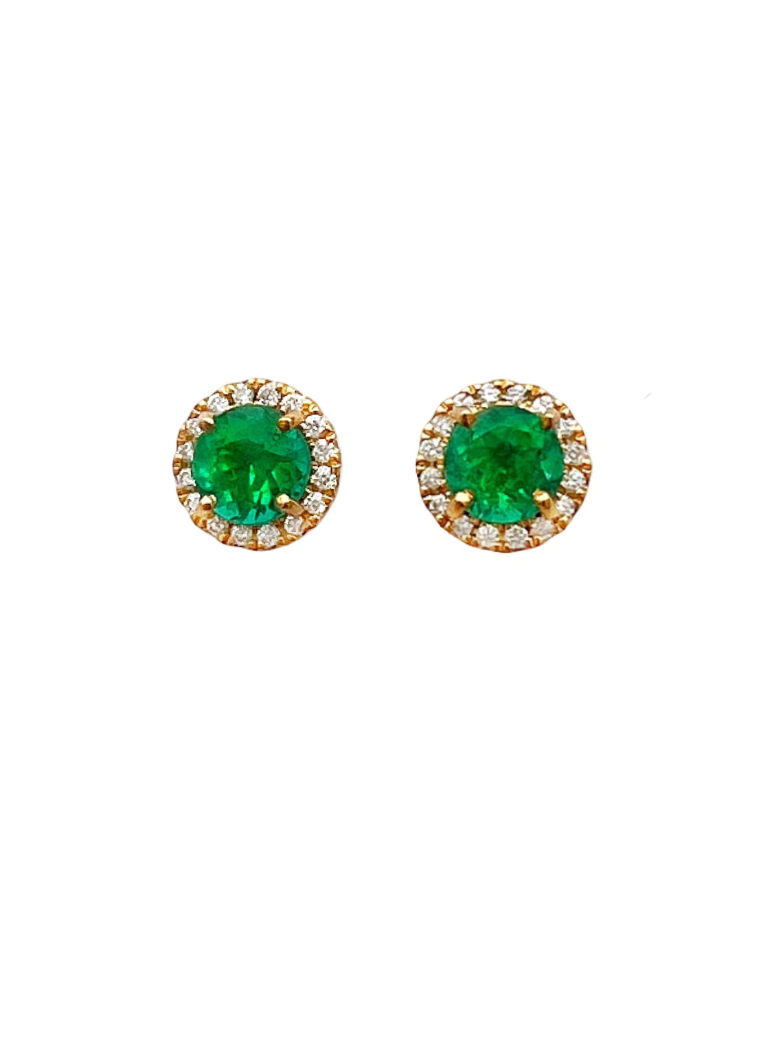 1.00 Carat Colombian Emerald F1 (Certified) & 0.26 Carats Diamonds VS2 Set In 18 Karat Yellow Gold
