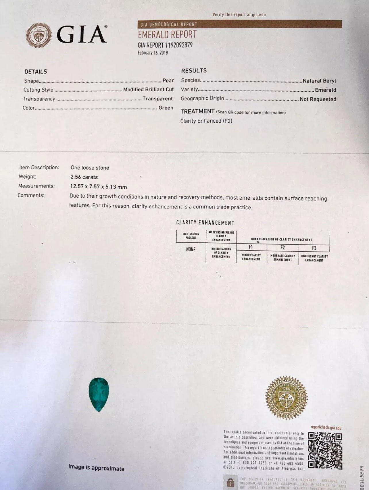 2.86 Cts. Emerald F2 (Colombian) Cert. & 1.92 Cts. Diamonds 18K White Gold Ring