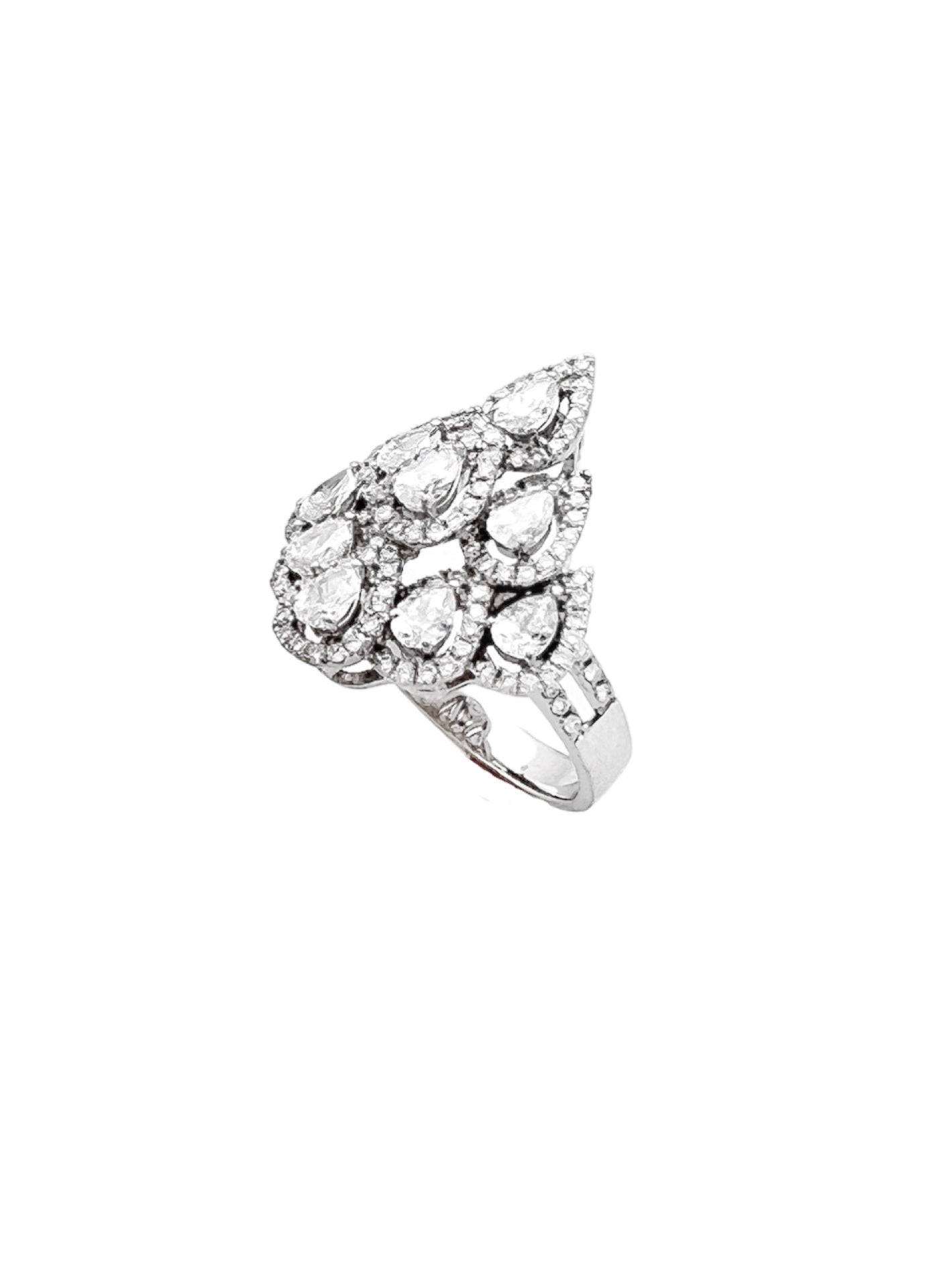 2.03 Carats Diamonds VS2 Set In 18K White Gold Ring