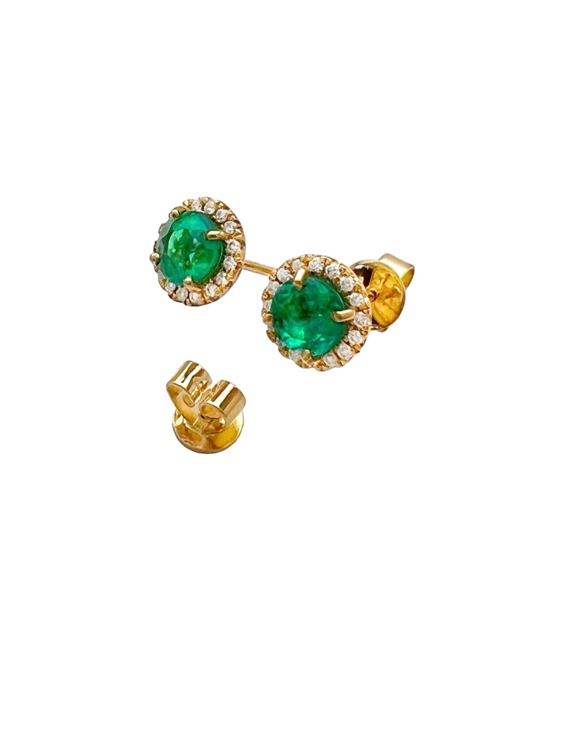 1.00 Carat Colombian Emerald F1 (Certified) & 0.26 Carats Diamonds VS2 Set In 18 Karat Yellow Gold
