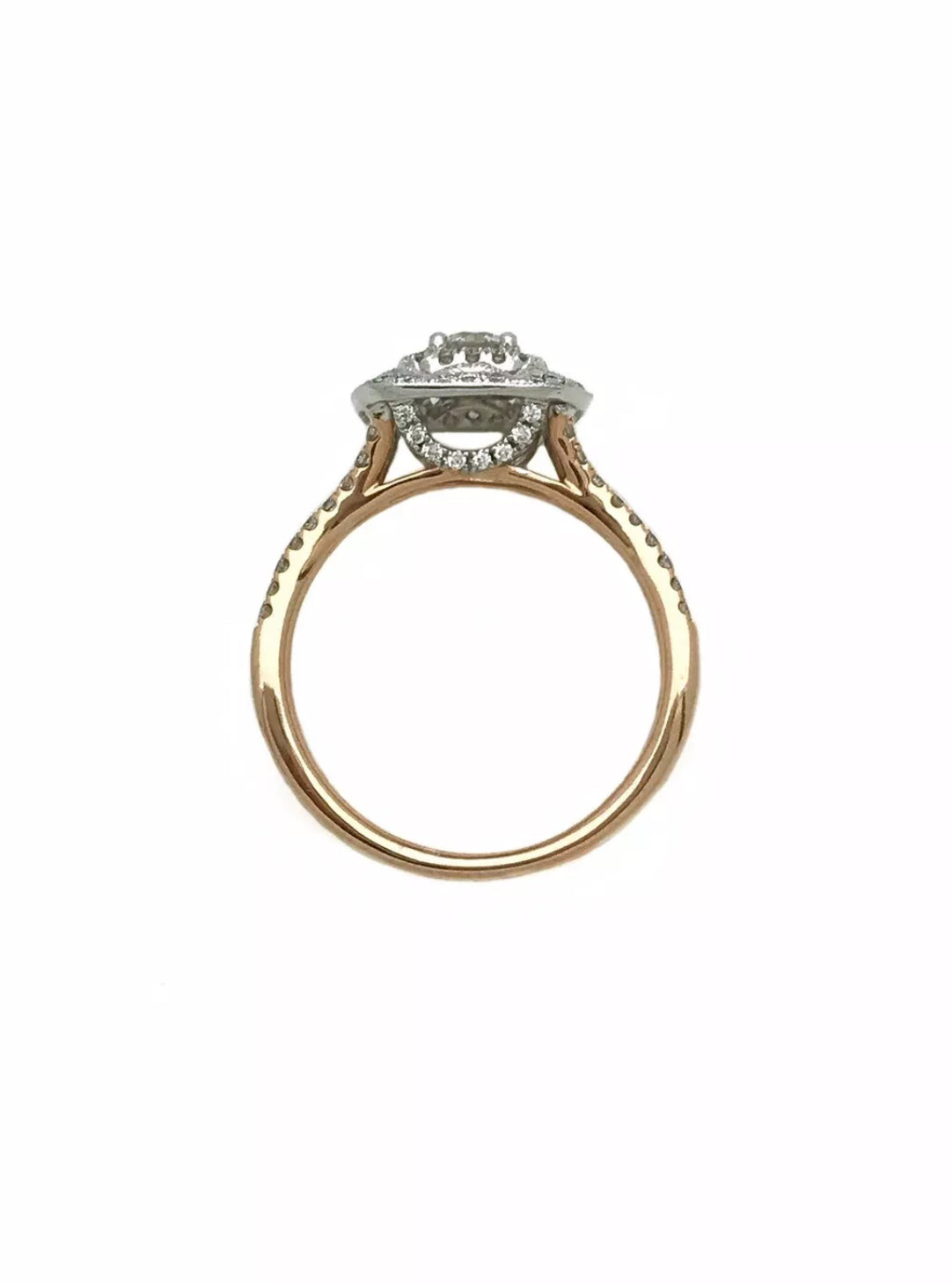 0.32 Cts. Dia (Ctr)/ 0.58 Cts. Dia VS2 14K White & Rose Gold  Engagement Ring