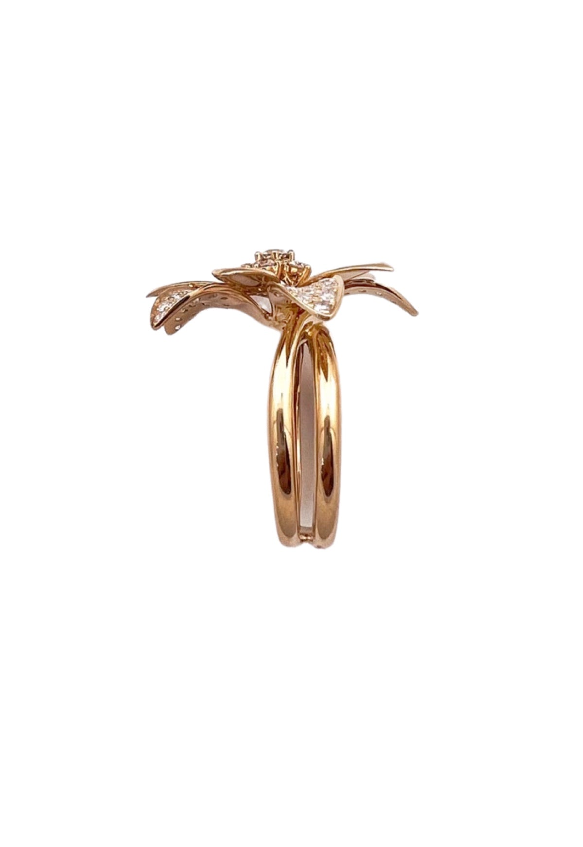 1.34 Carats Diamonds 18K Yellow Gold Blooming Blossom Ring