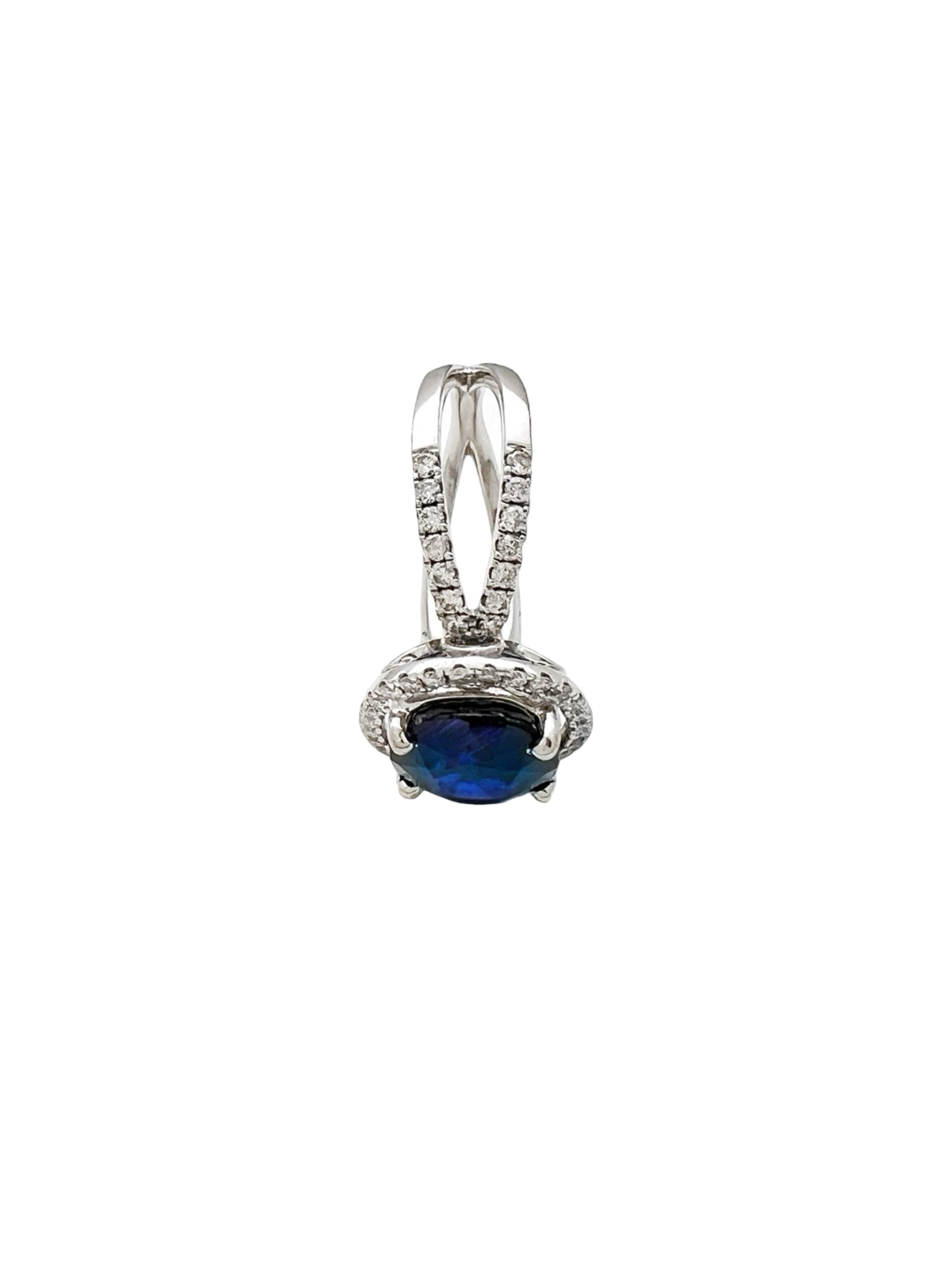 4.27 Carats Kyanite Nepal Unheated (Certified) & 0.74 Carats Diamonds SI Set In 14 Karat White Gold Ring