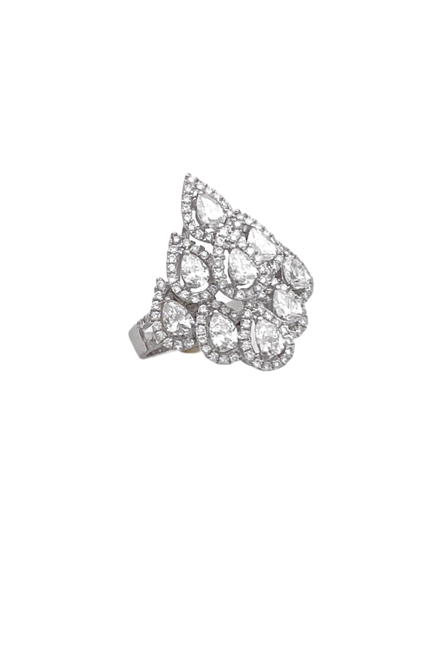 2.03 Carats Diamonds VS2 Set In 18K White Gold Ring