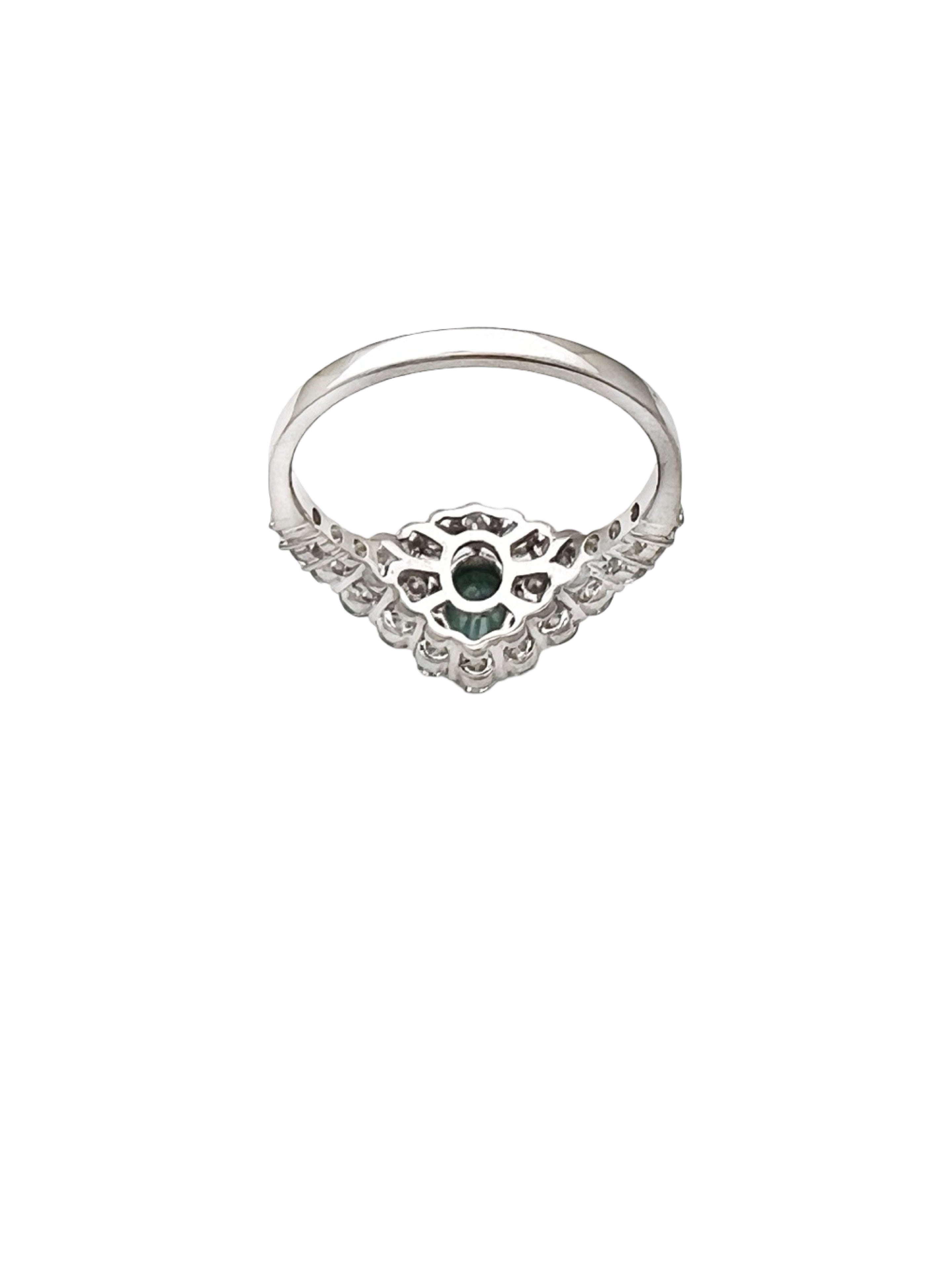 0.51 Carats Alexandrite GIA (Certified) & 1.19 Carats Diamonds Set In 18K White Gold Ring