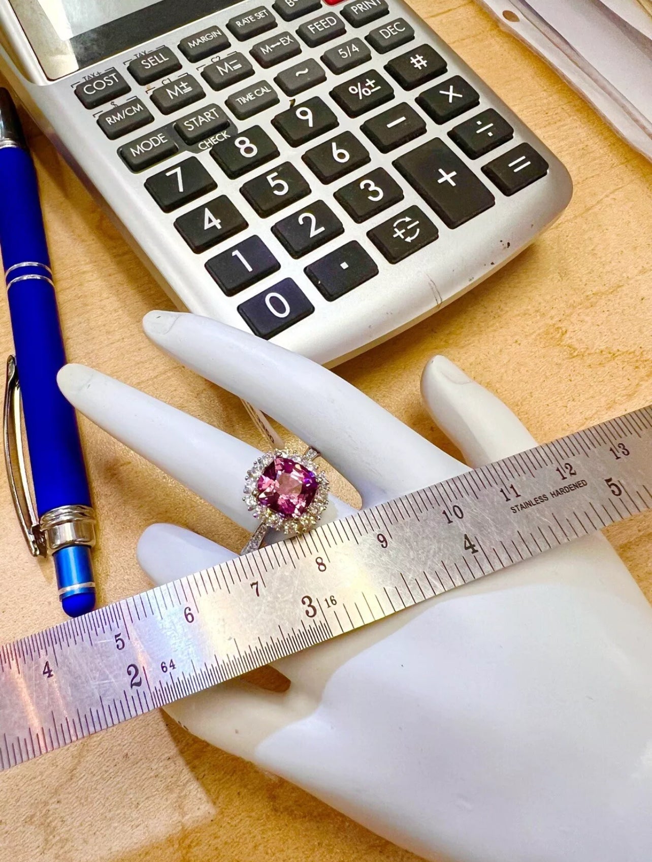 2.46Cts Spinel (Lavendar) No Treatment (Certified) & 0.75Cts Diamonds Set In 14K White Gold Ring