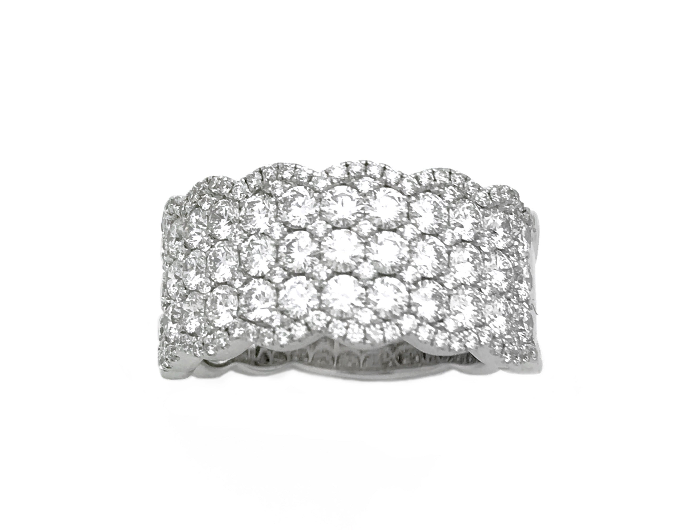 2.85 Total Carat Weight Diamonds 14K White Gold Anniversary-Engagement Ring
