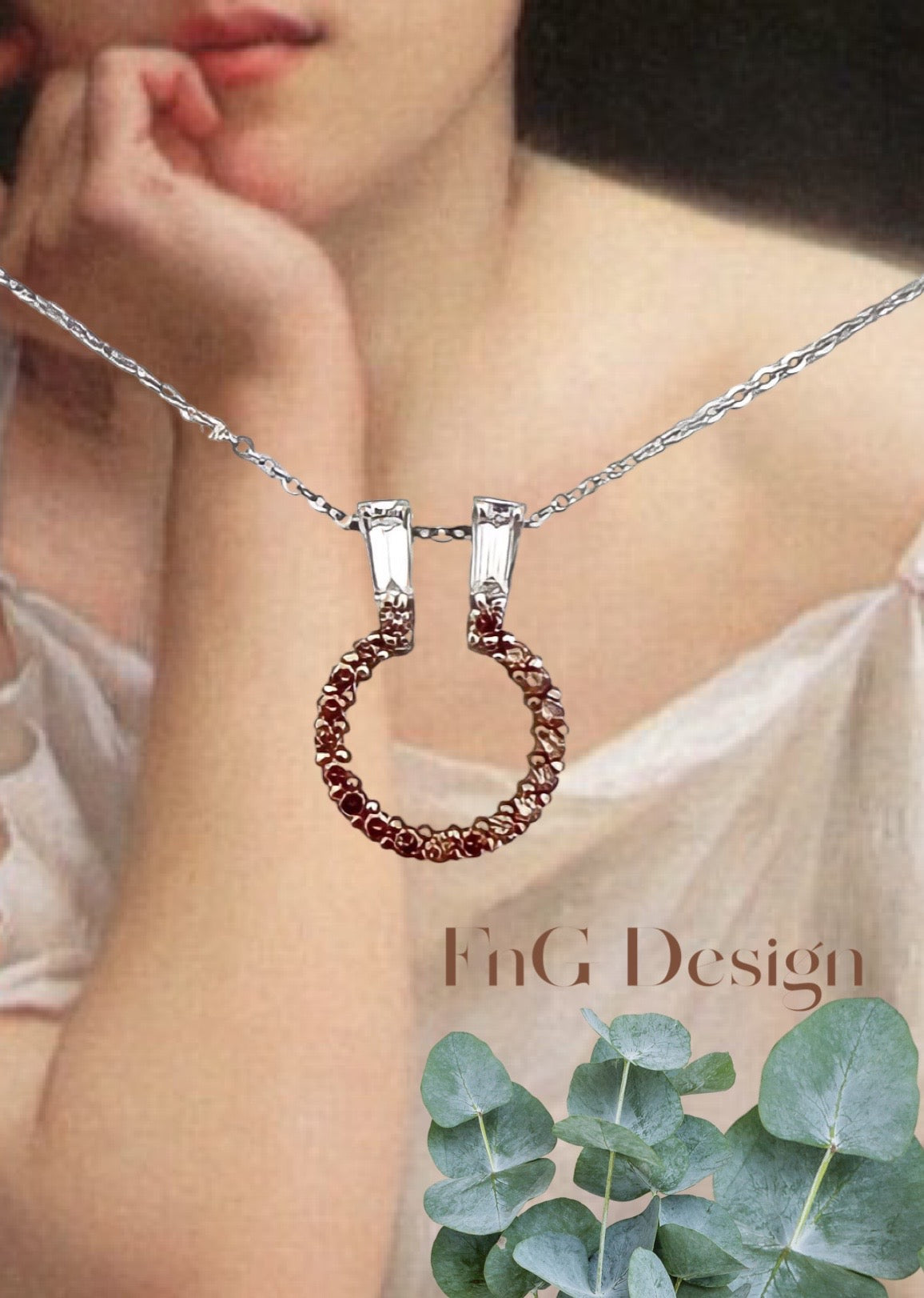 0.40 Carats Chocolate Diamonds & 0.20 Carats Diamonds VS2 Set 14 Karat White Gold Pendant With 18” Adjustable 16” White Gold Rolo Chain