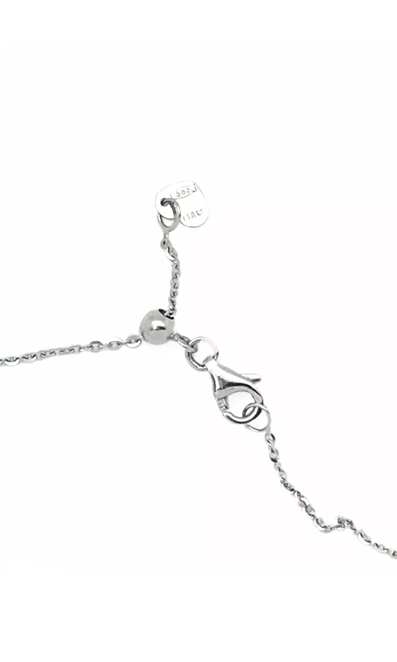 0.43 Carats Diamond 14K White Gold Pendant And Adjustable Chain