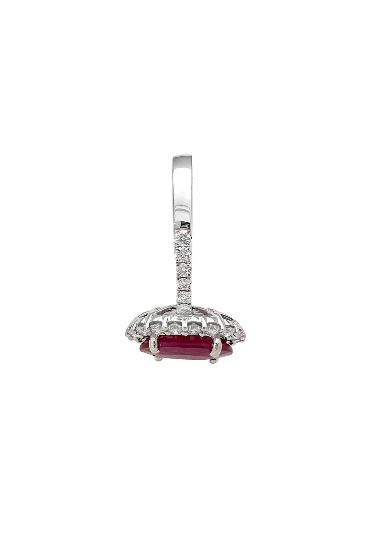 2.12 Carats Myanmar (formerly Burma) Ruby (Certified) & 0.59 Carats Diamonds VS2 Set In 18K White Gold Ring