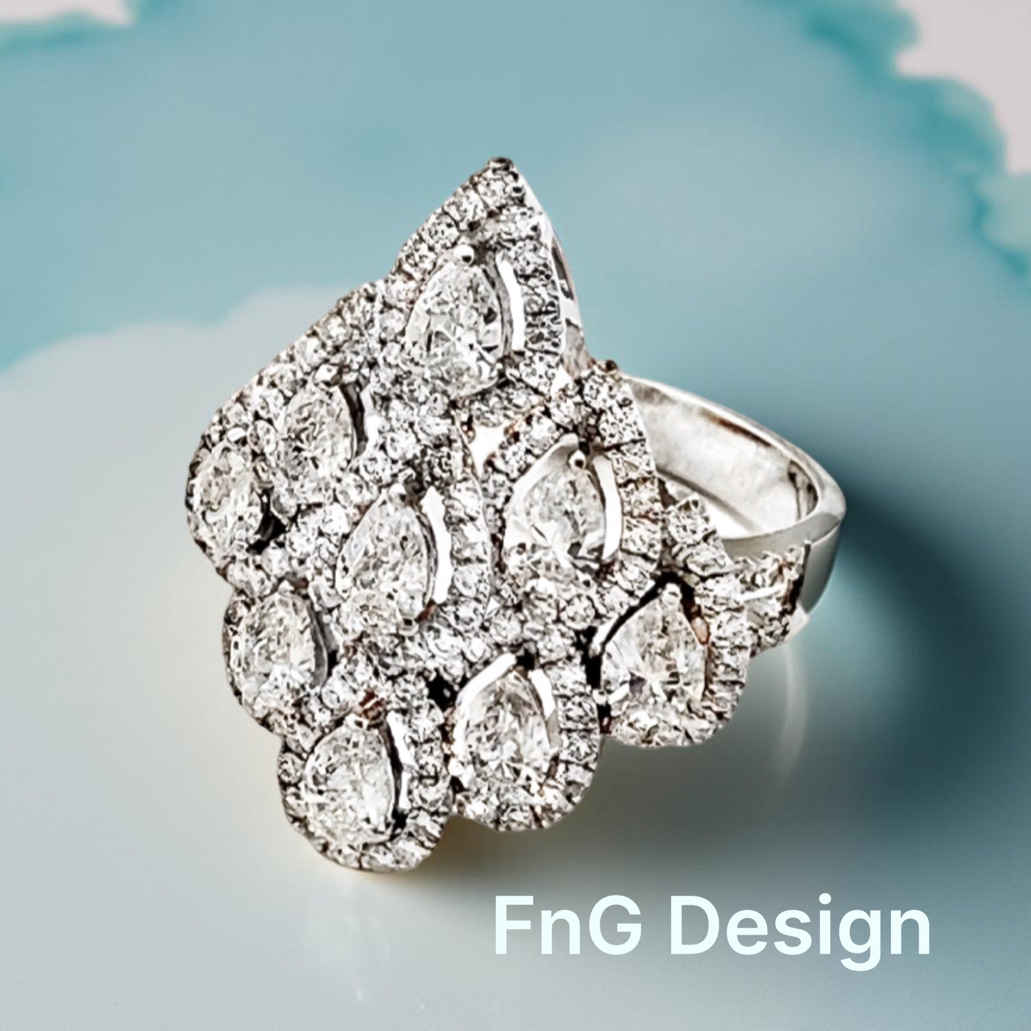 2.03 Carats Diamonds VS2 Set In 18K White Gold Ring