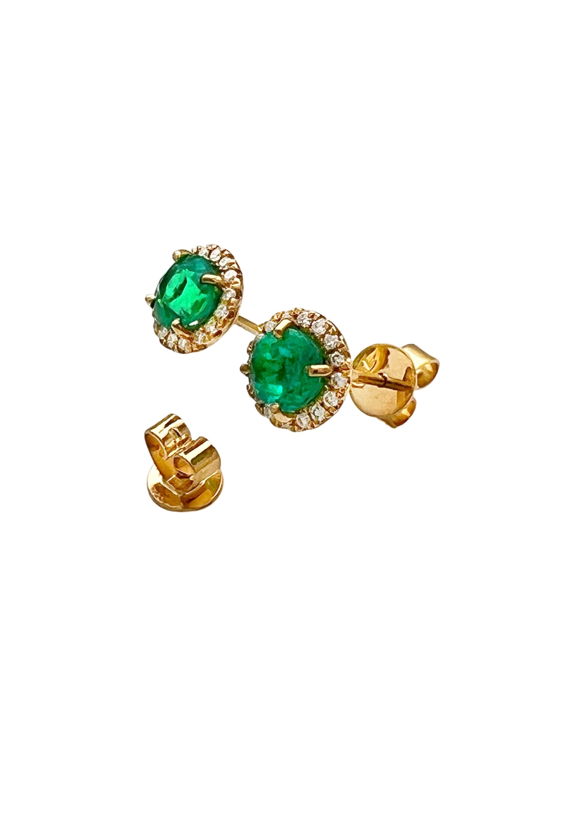 1.00 Carat Colombian Emerald F1 (Certified) & 0.26 Carats Diamonds VS2 Set In 18 Karat Yellow Gold