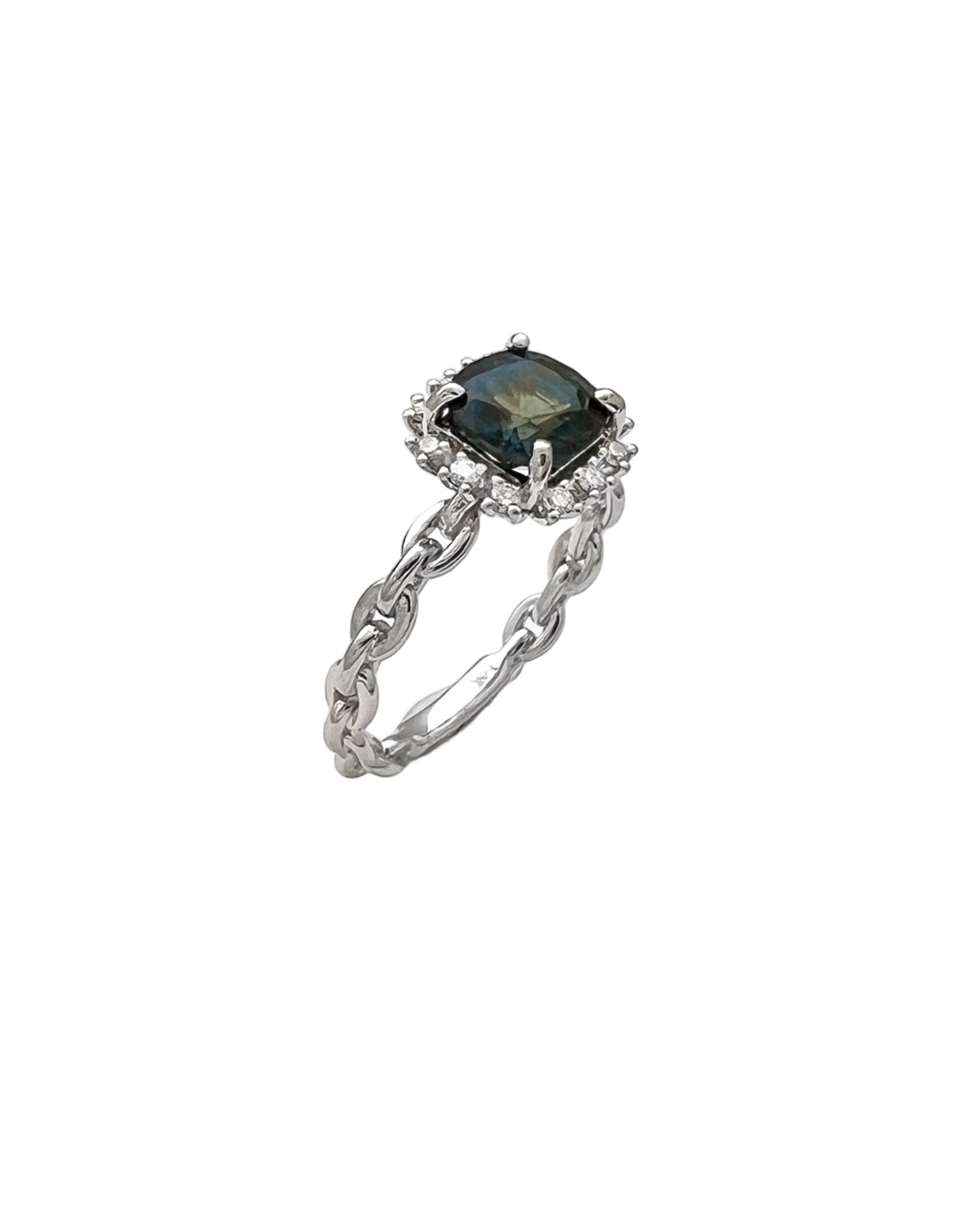 1.70 Carats Ceylon Sapphire Heat (Certified) & 0.25 Carats Diamonds VS2 Set In 14K Gold Ring