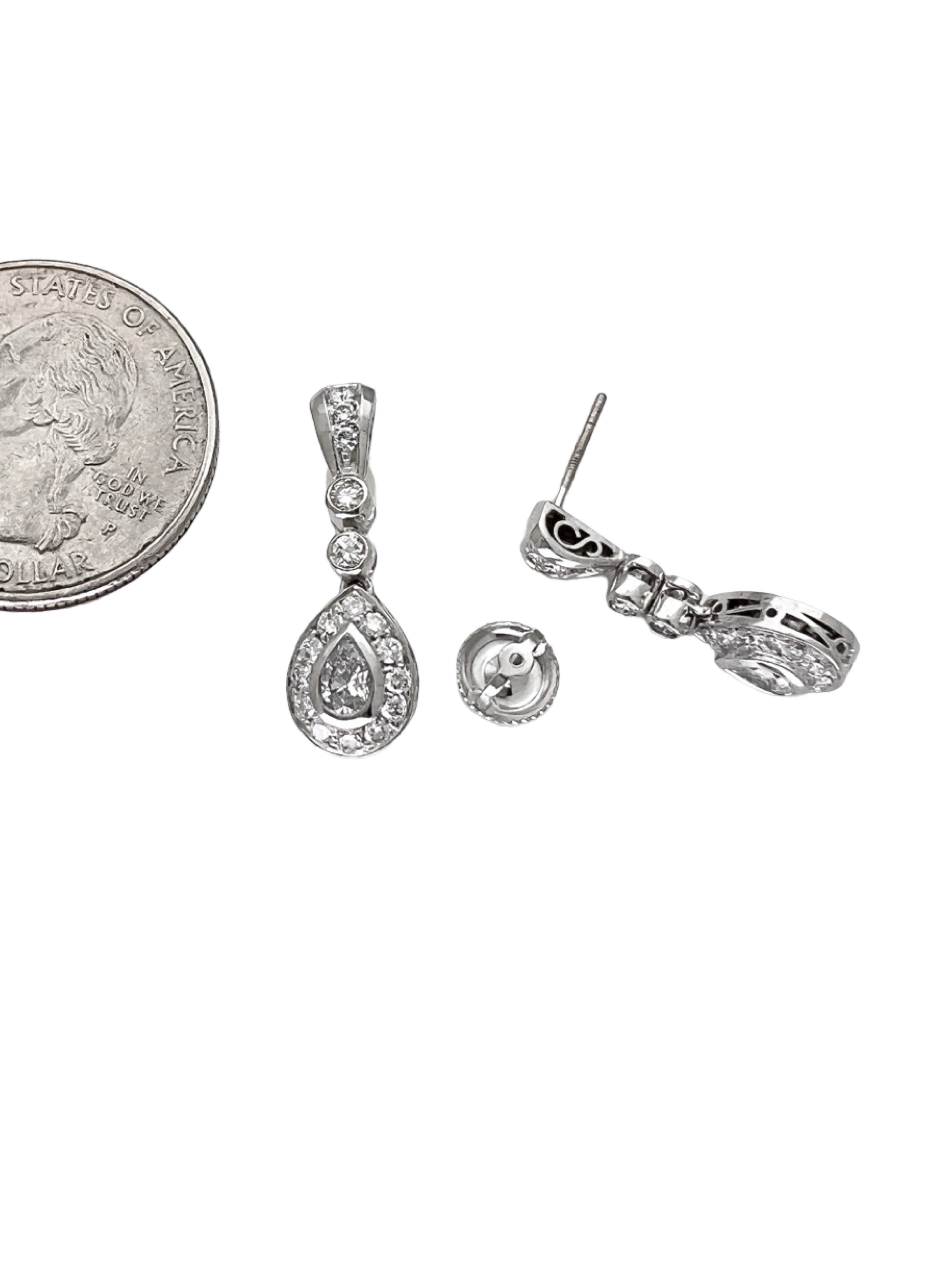 1.15 TCW Diamonds VS2-SI1 18K White Gold Earrings