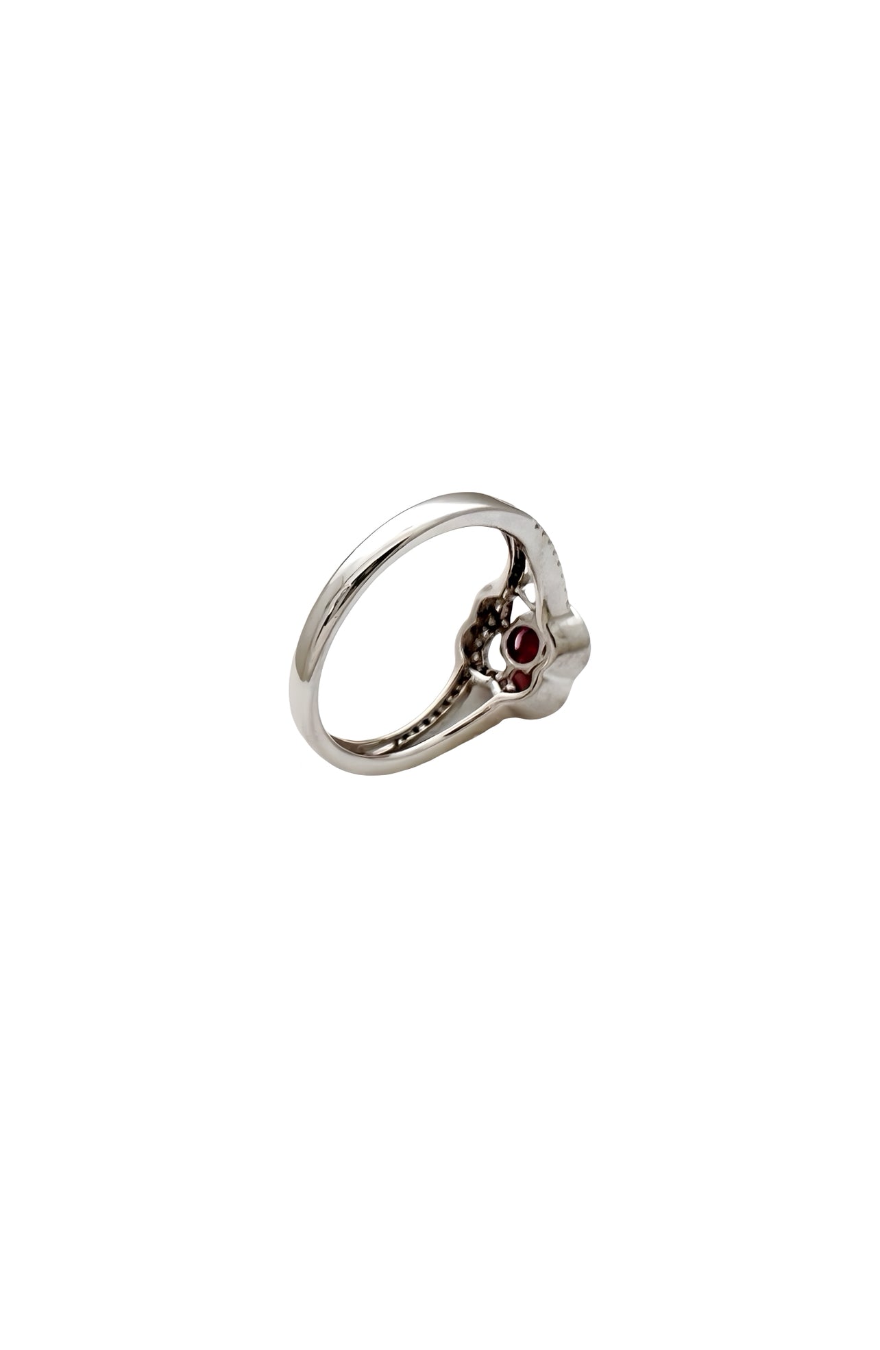 0.96 Carats Myanmar (formerly Burma) Ruby (Certified) & 0.46 Carats Diamonds VS2 Set In 14K White Gold Ring