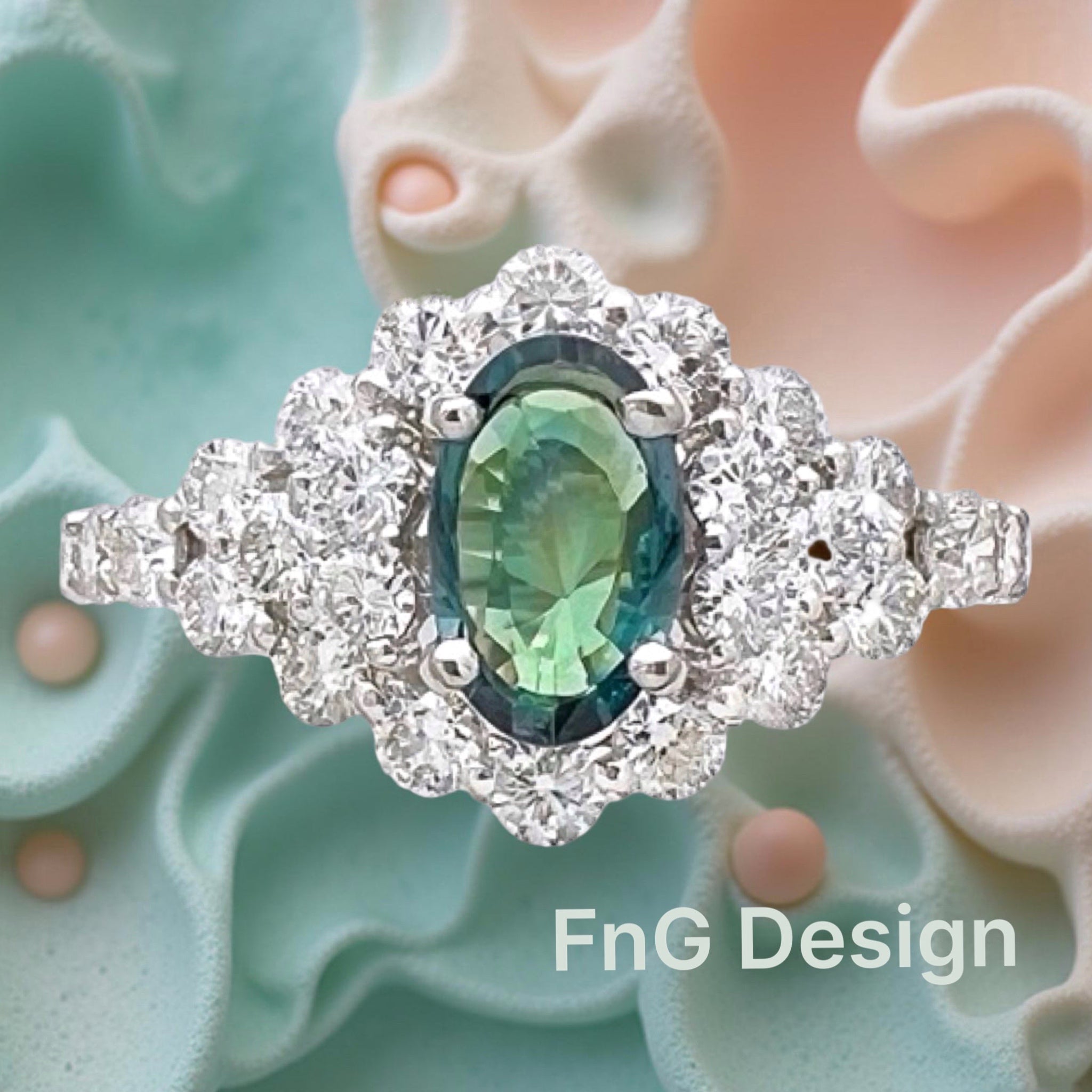 0.51 Carats Alexandrite GIA (Certified) & 1.19 Carats Diamonds Set In 18K White Gold Ring