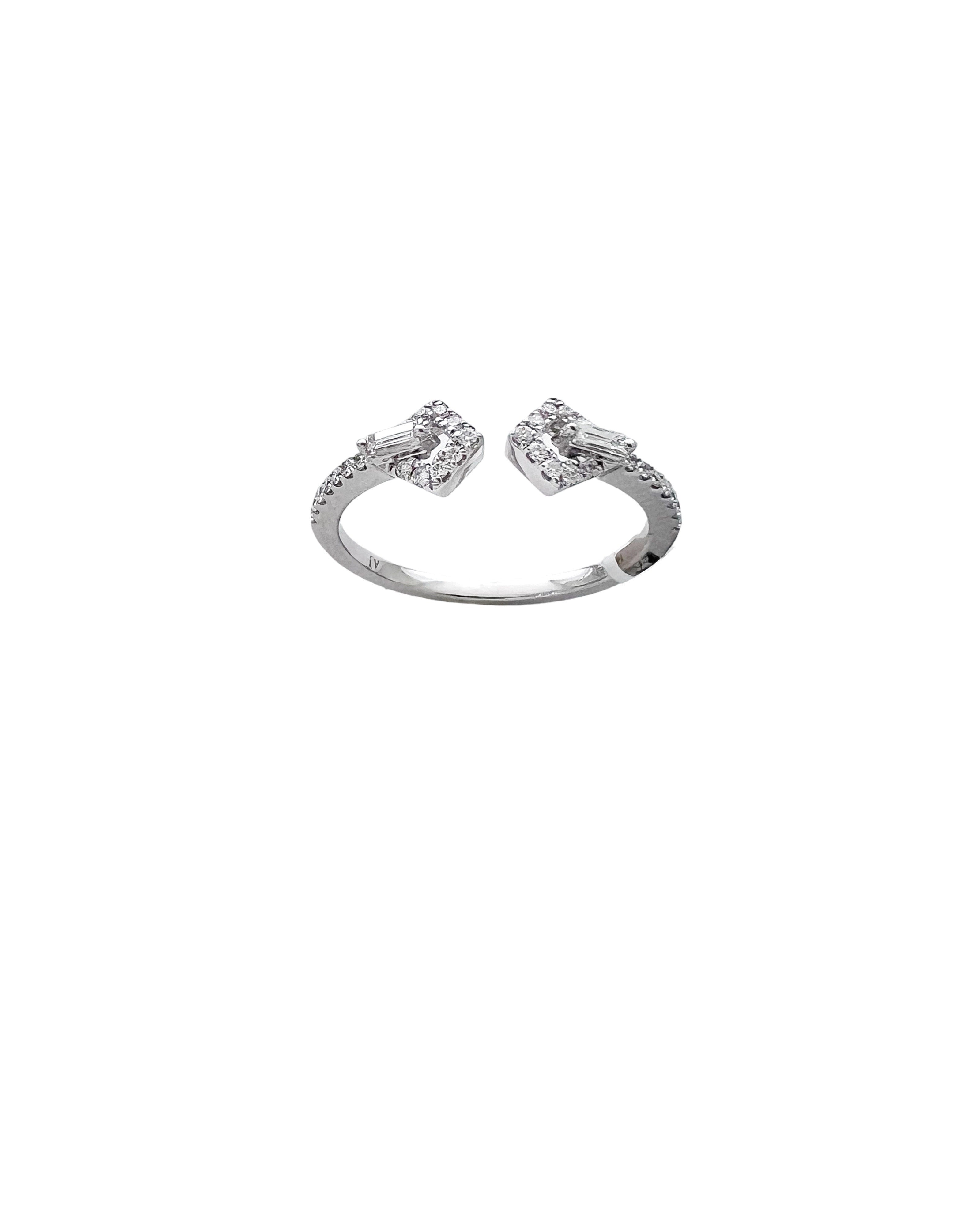 0.23 Carats Diamond VS2 Set In 14 Karat White Gold Gap Band