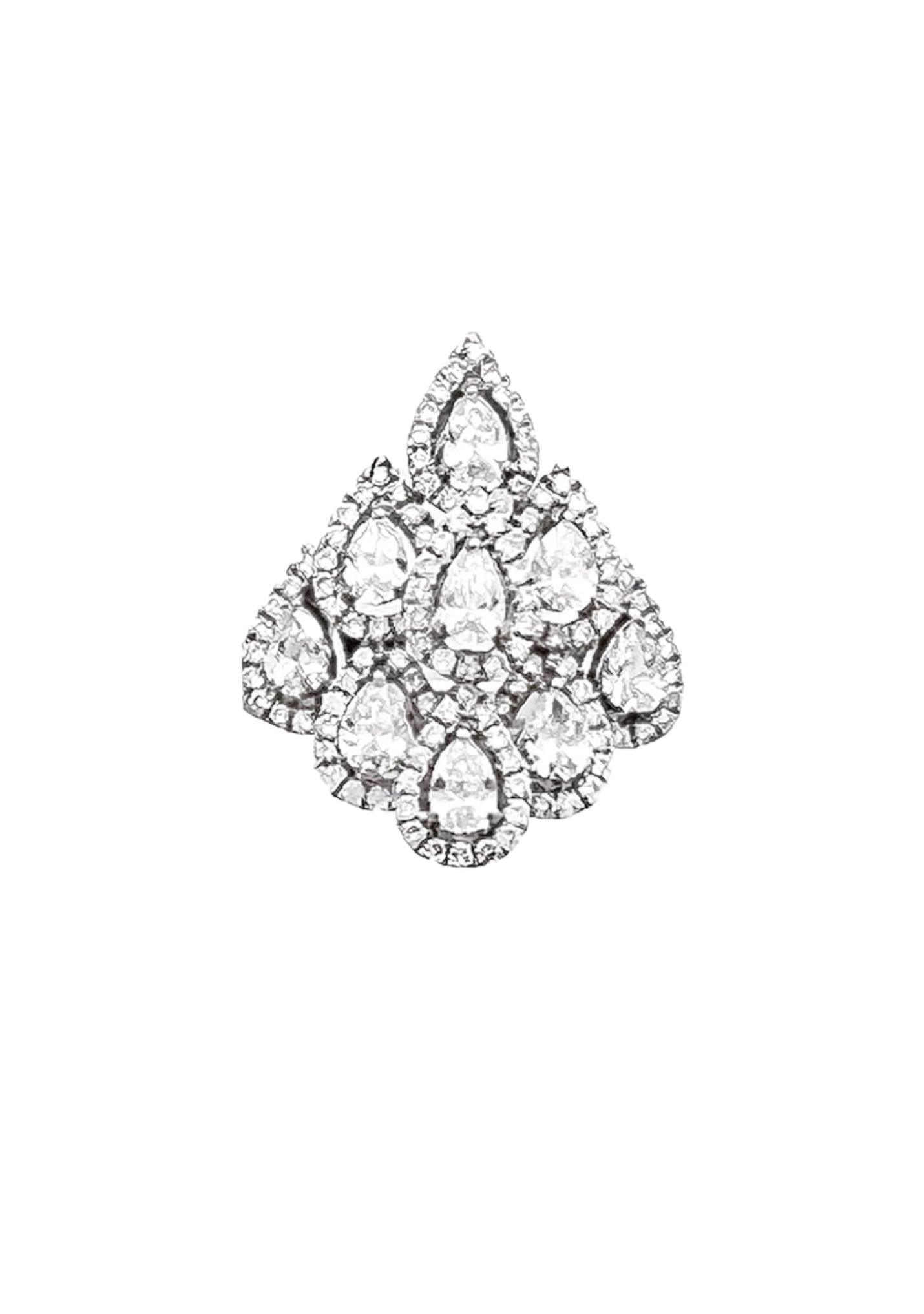 2.03 Carats Diamonds VS2 Set In 18K White Gold Ring