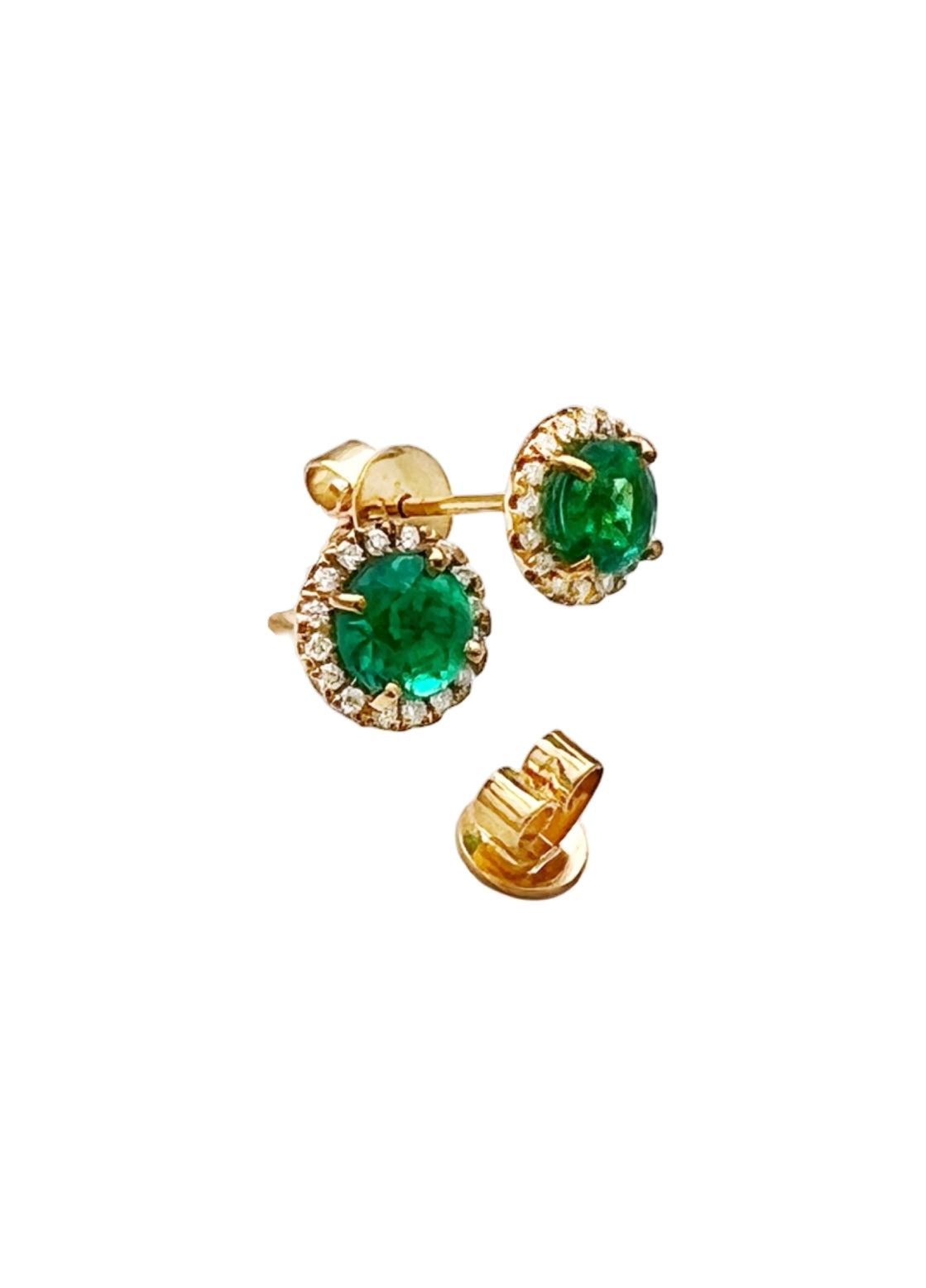 1.00 Carat Colombian Emerald F1 (Certified) & 0.26 Carats Diamonds VS2 Set In 18 Karat Yellow Gold