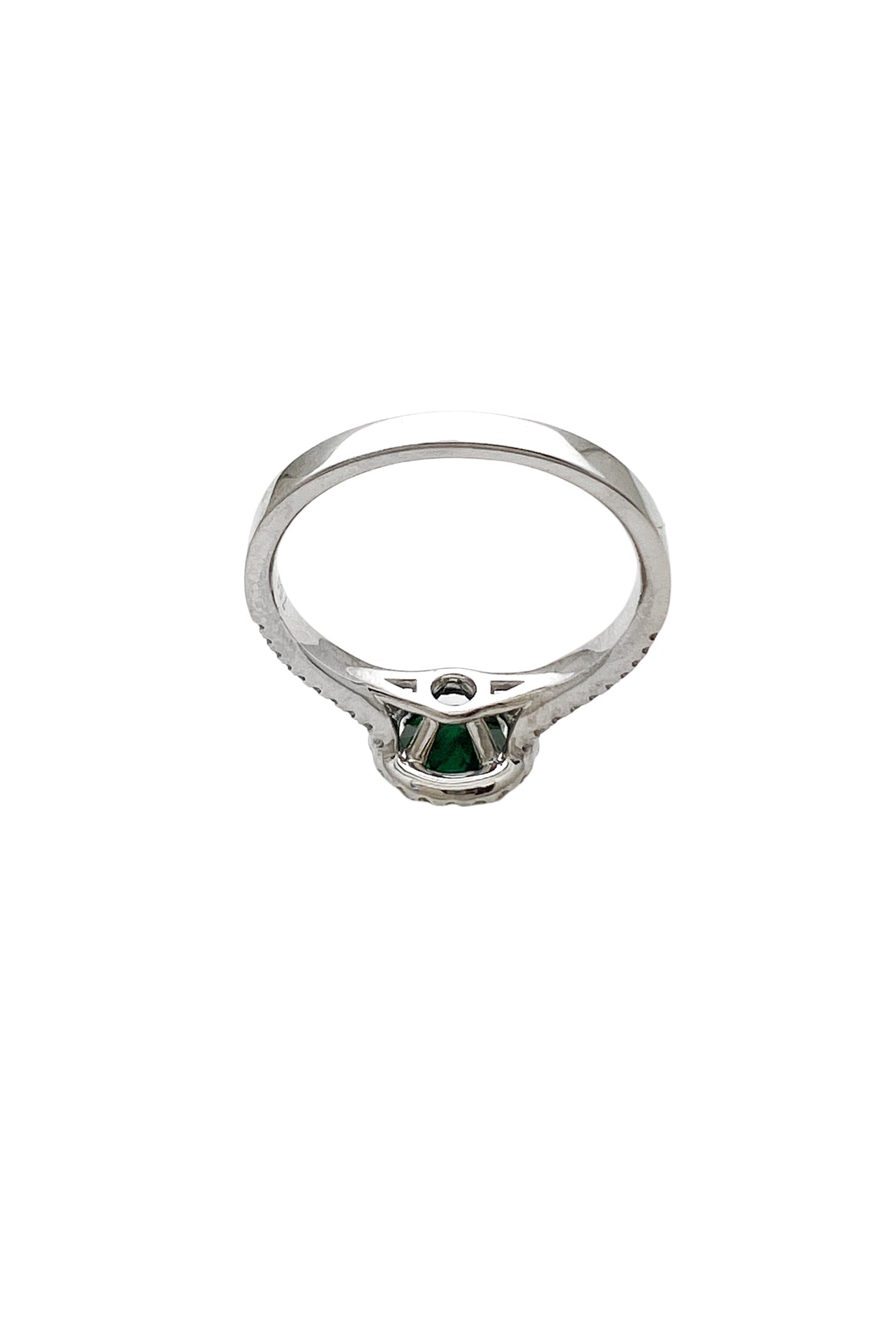 0.84 Carats Colombian Emerald “Trapiche” No-Oil (Certified) & 0.52 Carats Diamonds VS2 Set In 18 Karat White Gold Ring