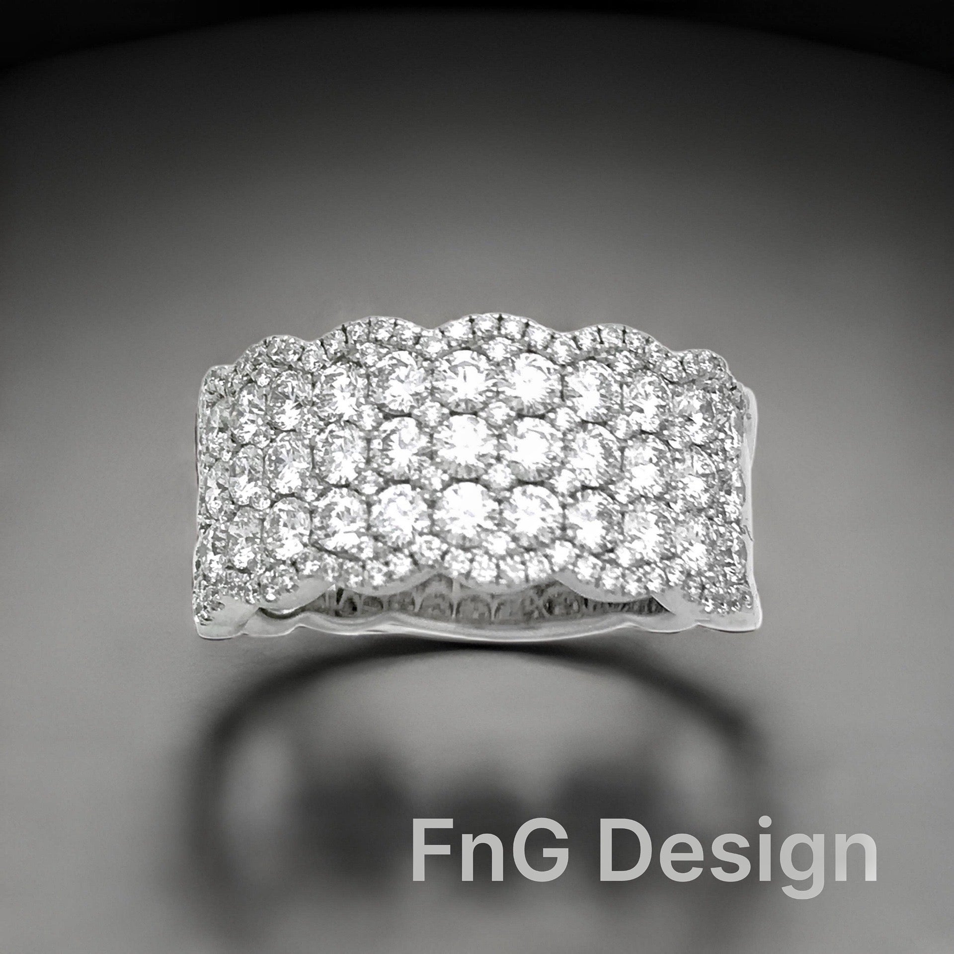 2.85 Total Carat Weight Diamonds 14K White Gold Anniversary-Engagement Ring