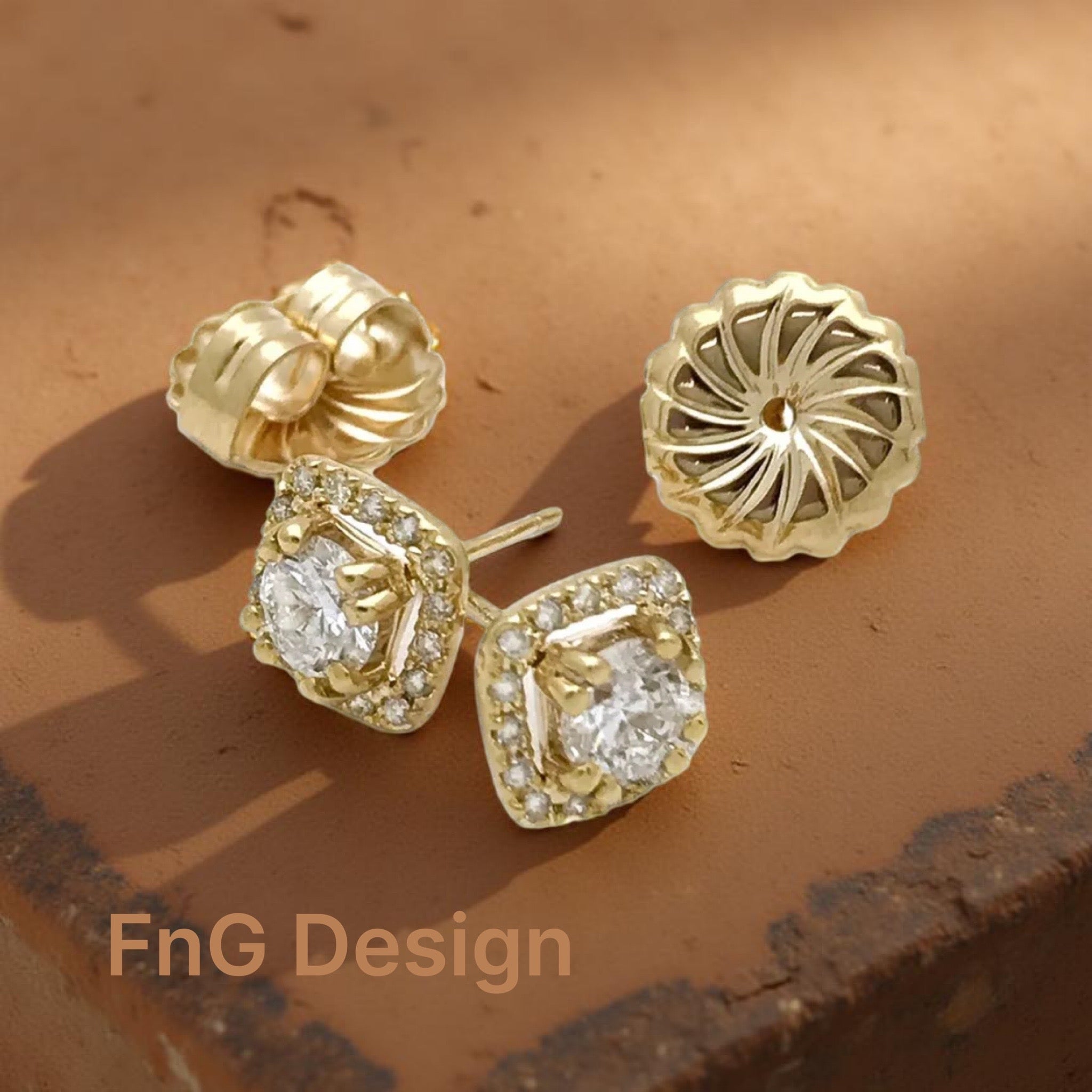 0.91 Total Carat Weight Diamonds 14K Yellow Gold Earrings