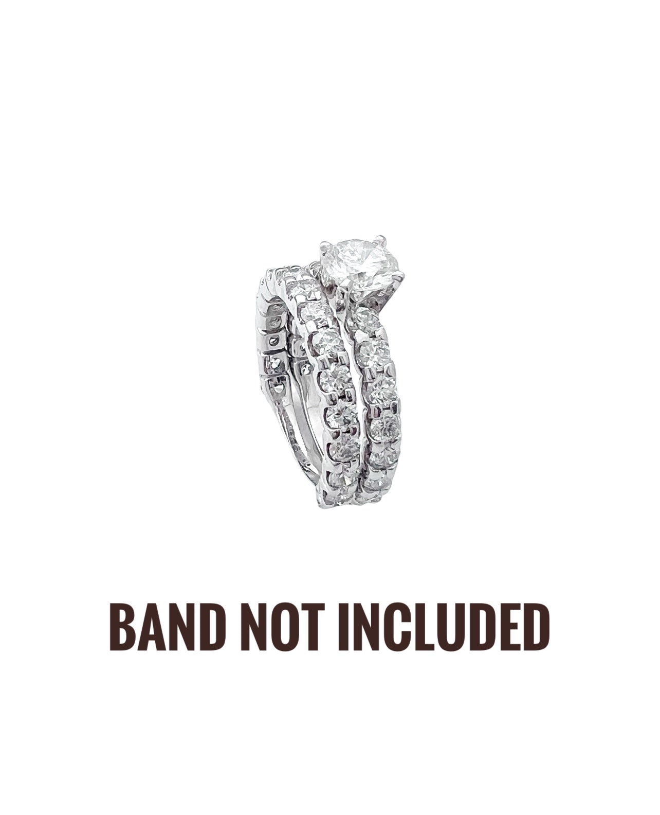 2.96 Carats Diamonds VS2/ Center 0.92 Carats SI2 (Certified) Set In 14 Karat White Gold Ring