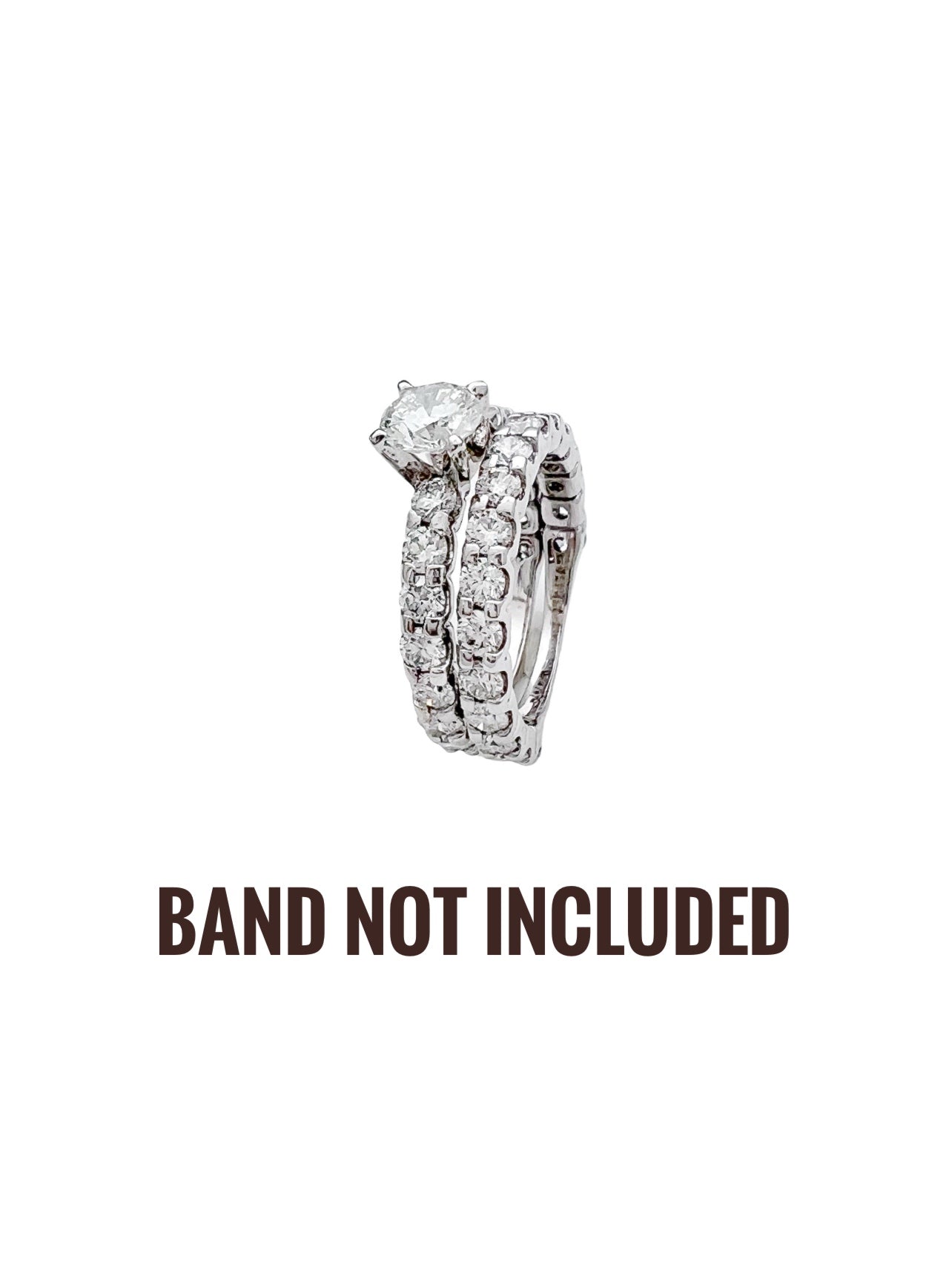 2.96 Carats Diamonds VS2/ Center 0.92 Carats SI2 (Certified) Set In 14 Karat White Gold Ring