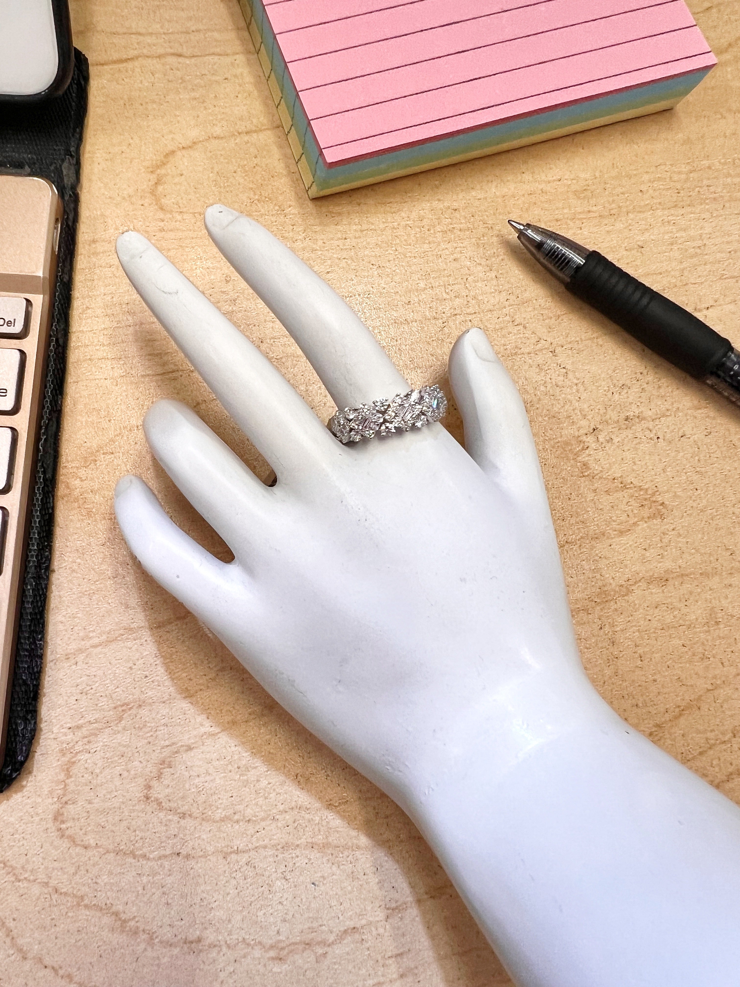 1.22 Total Carat Weight Diamonds 18K White Gold Anniversary-Engagement Ring